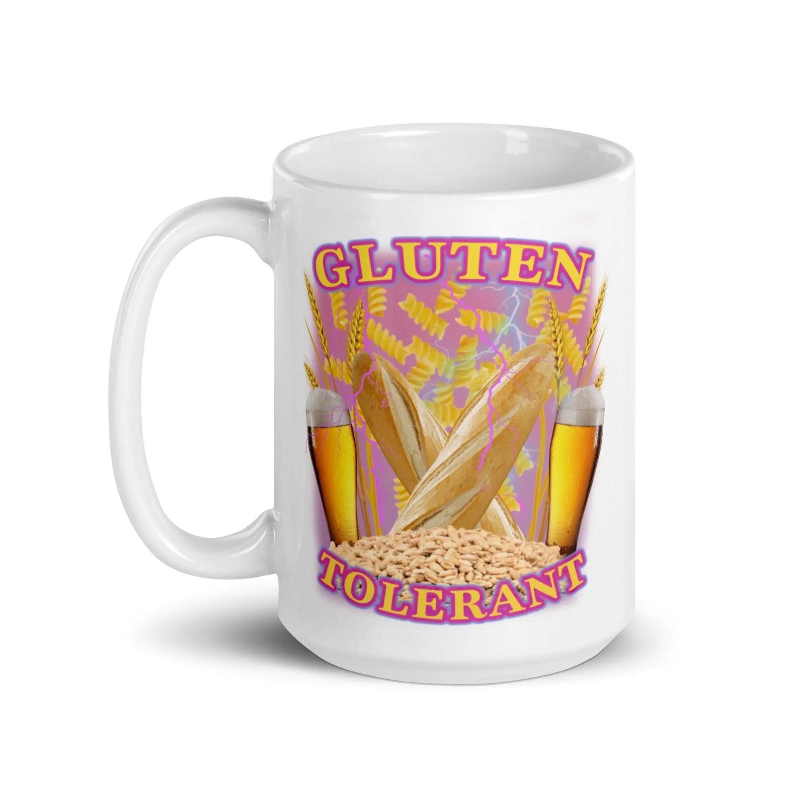 Gluten Tolerant White glossy mug - Orbital Clothing