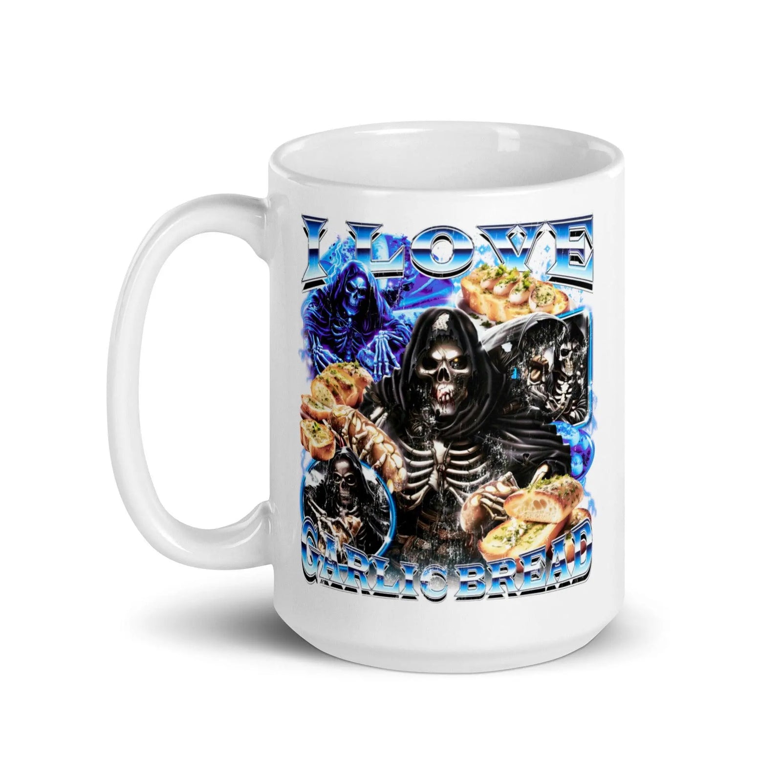 I Love Garlic Bread White glossy mug - Orbital Clothing