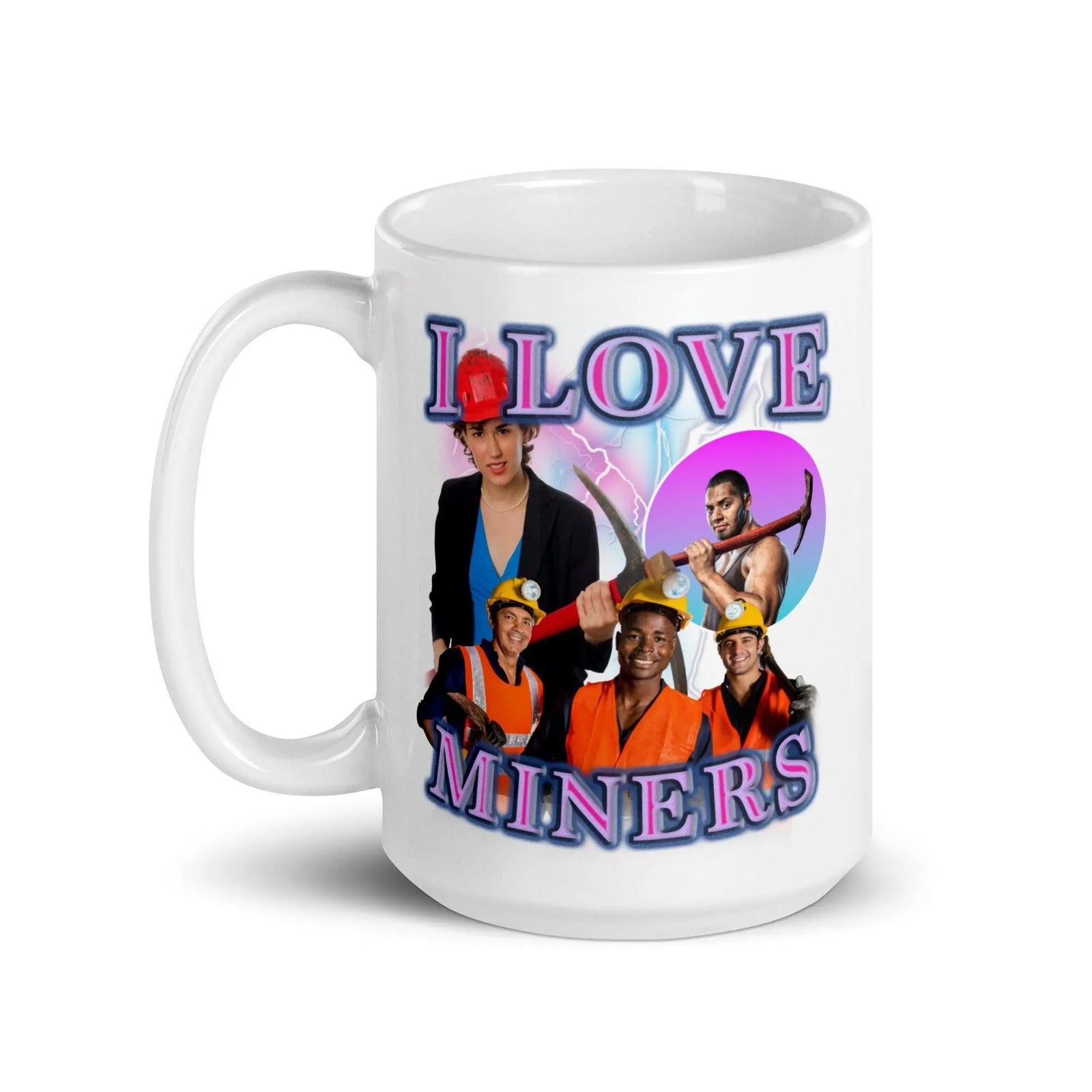 I Love Miners White glossy mug - Orbital Clothing