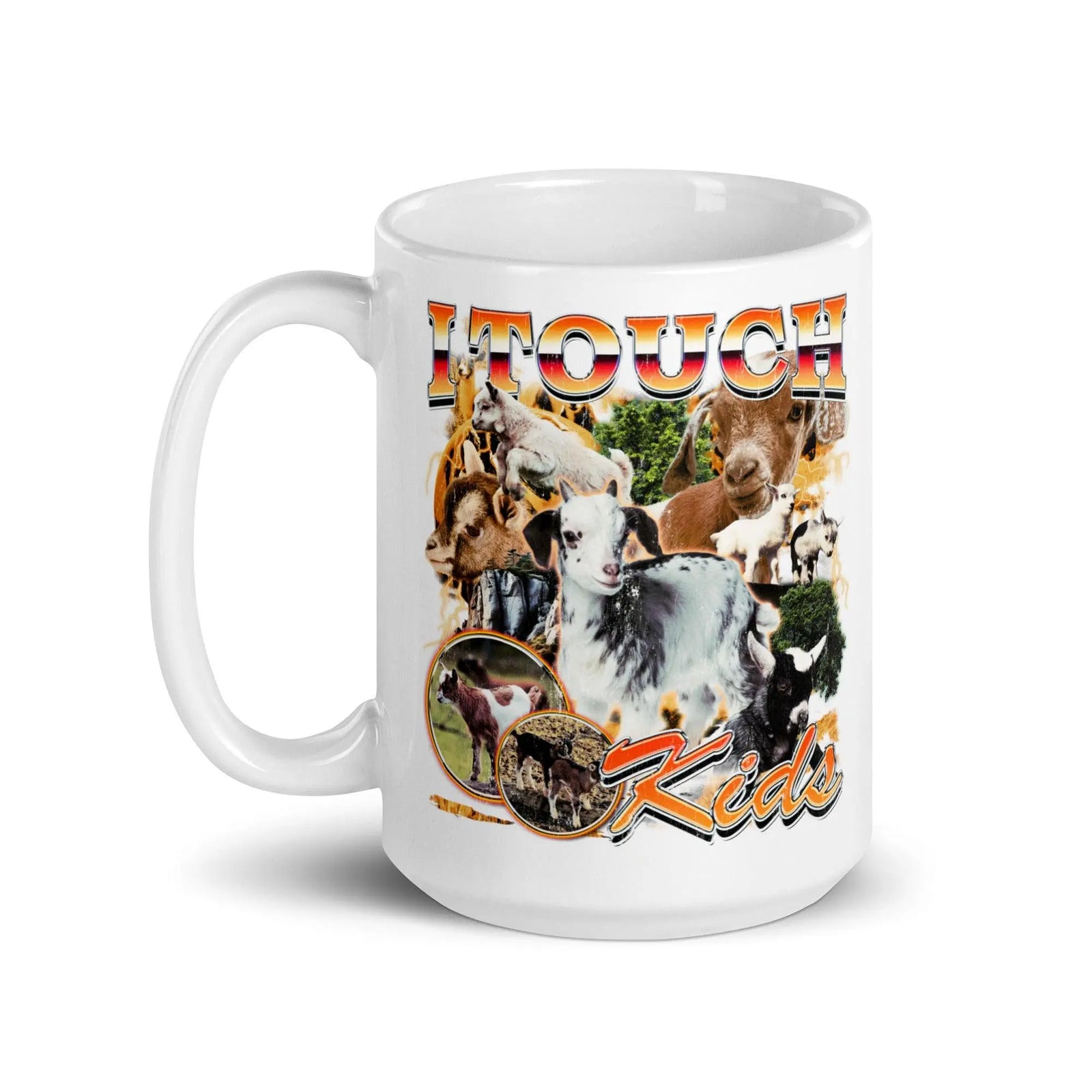 I Touch Kids White glossy mug - Orbital Clothing