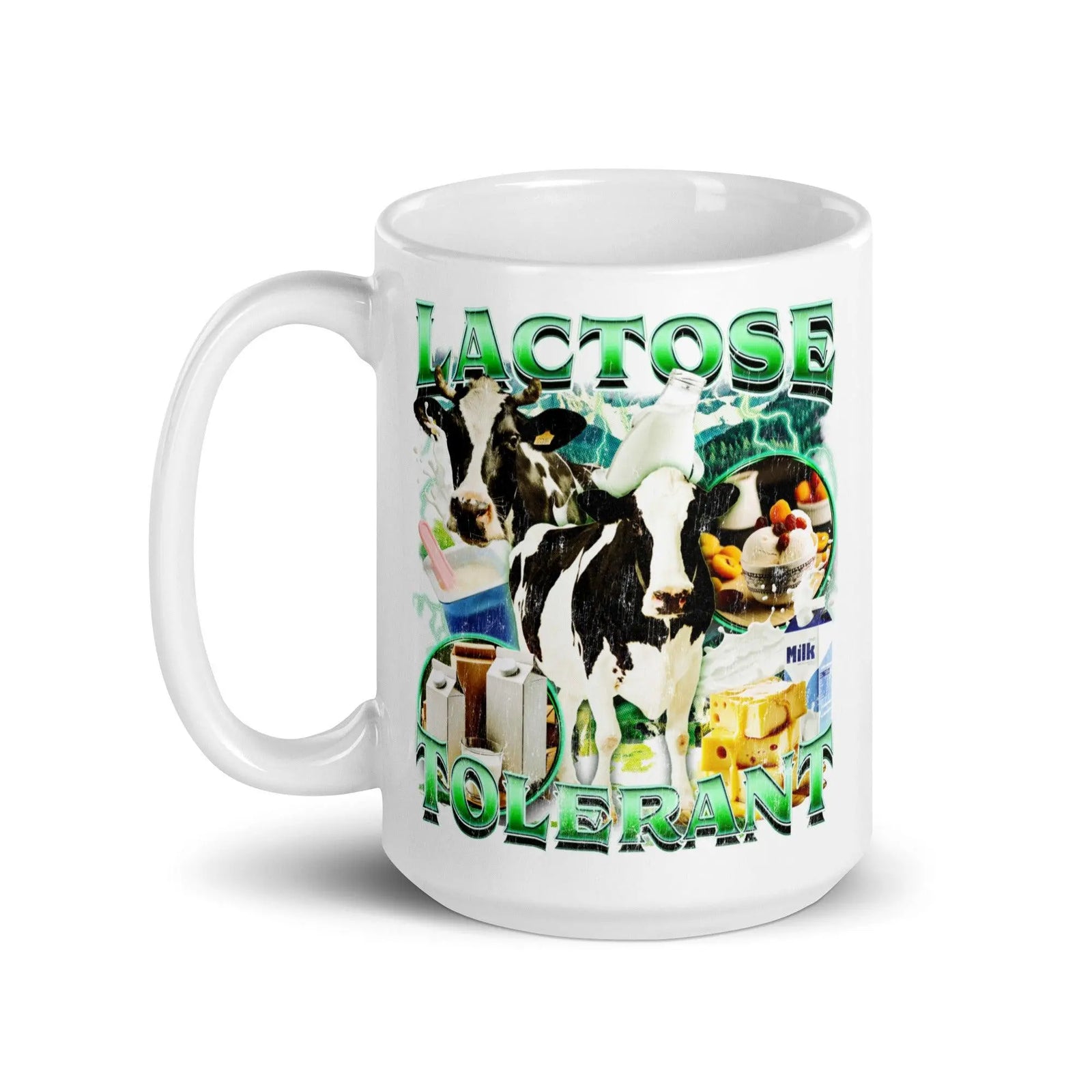 Lactose Tolerant White glossy mug - Orbital Clothing