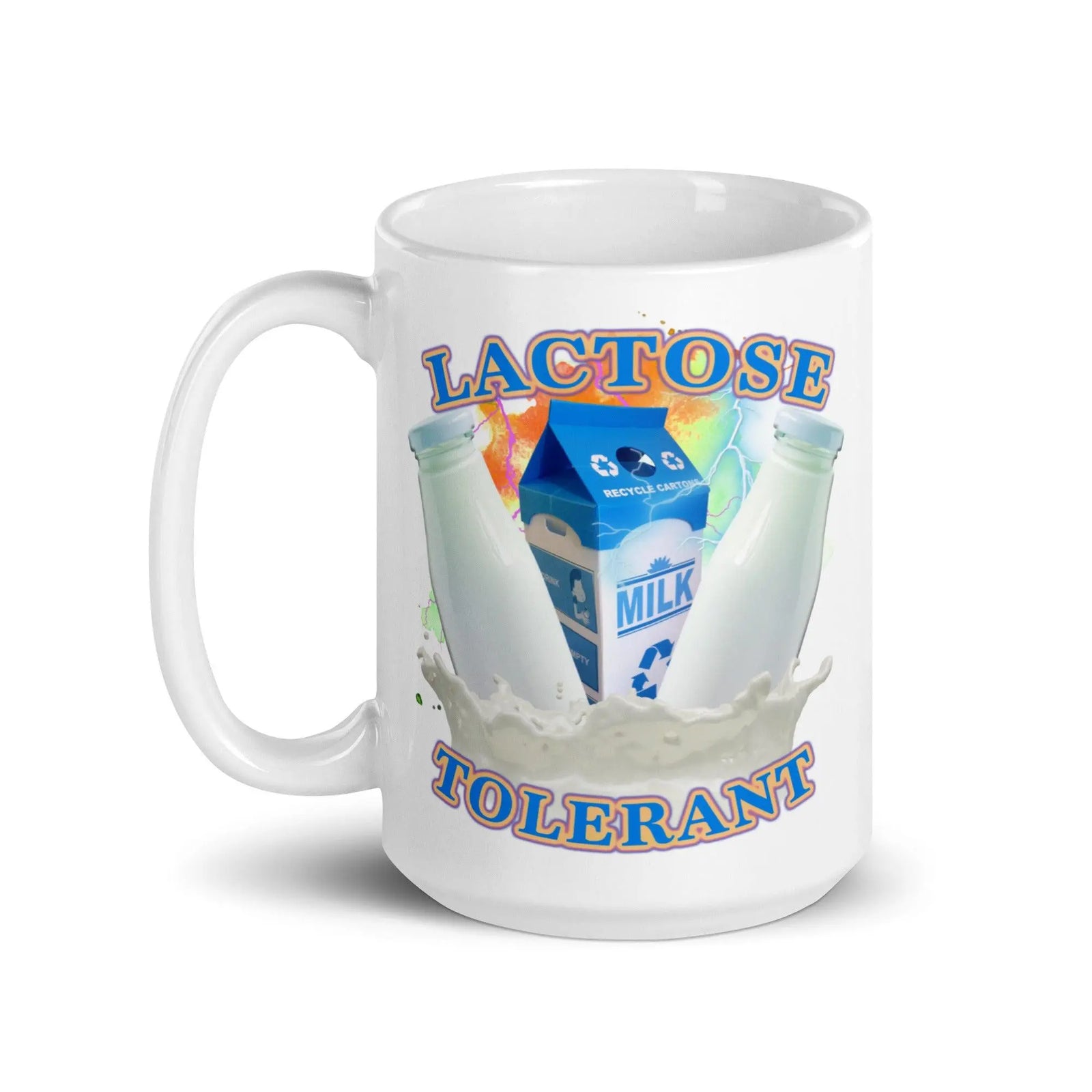 Lactose Tolerant White glossy mug - Orbital Clothing