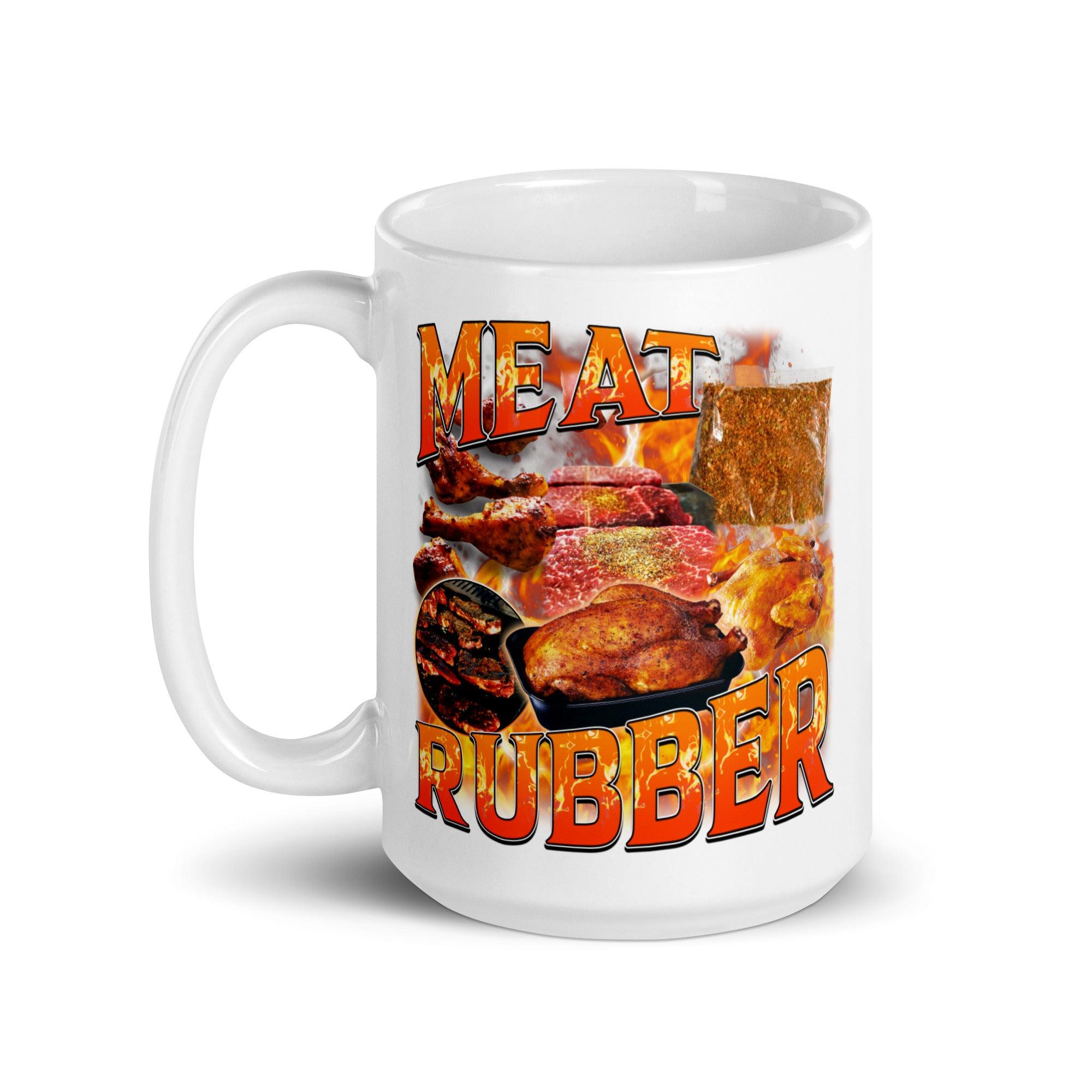 Meat Rubber White glossy mug - Orbital Clothing
