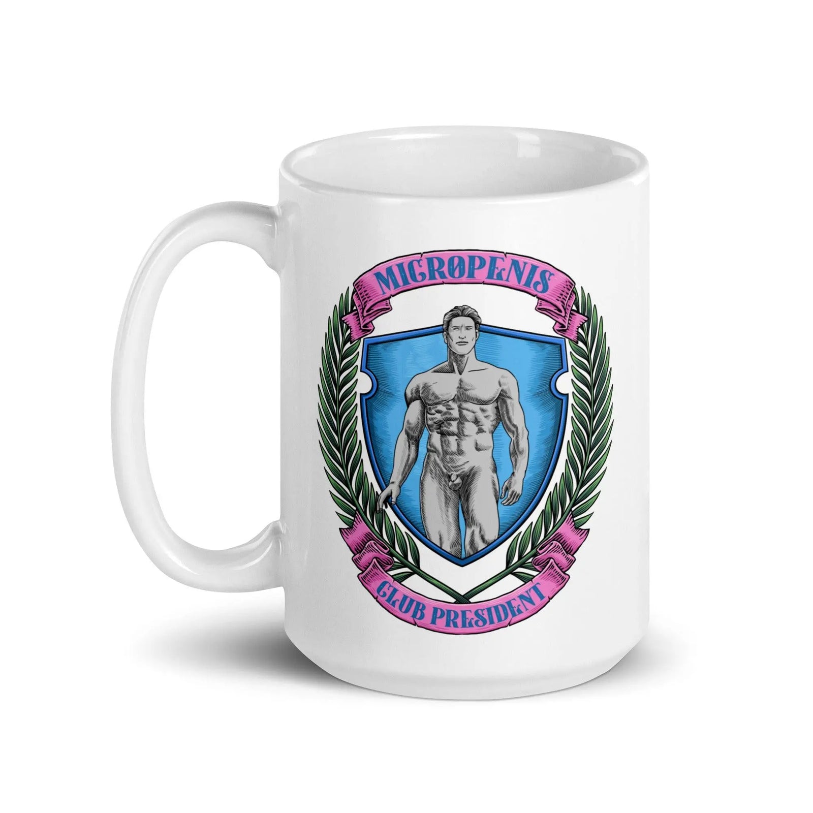 Micro Penis Club President White glossy mug - Orbital Clothing