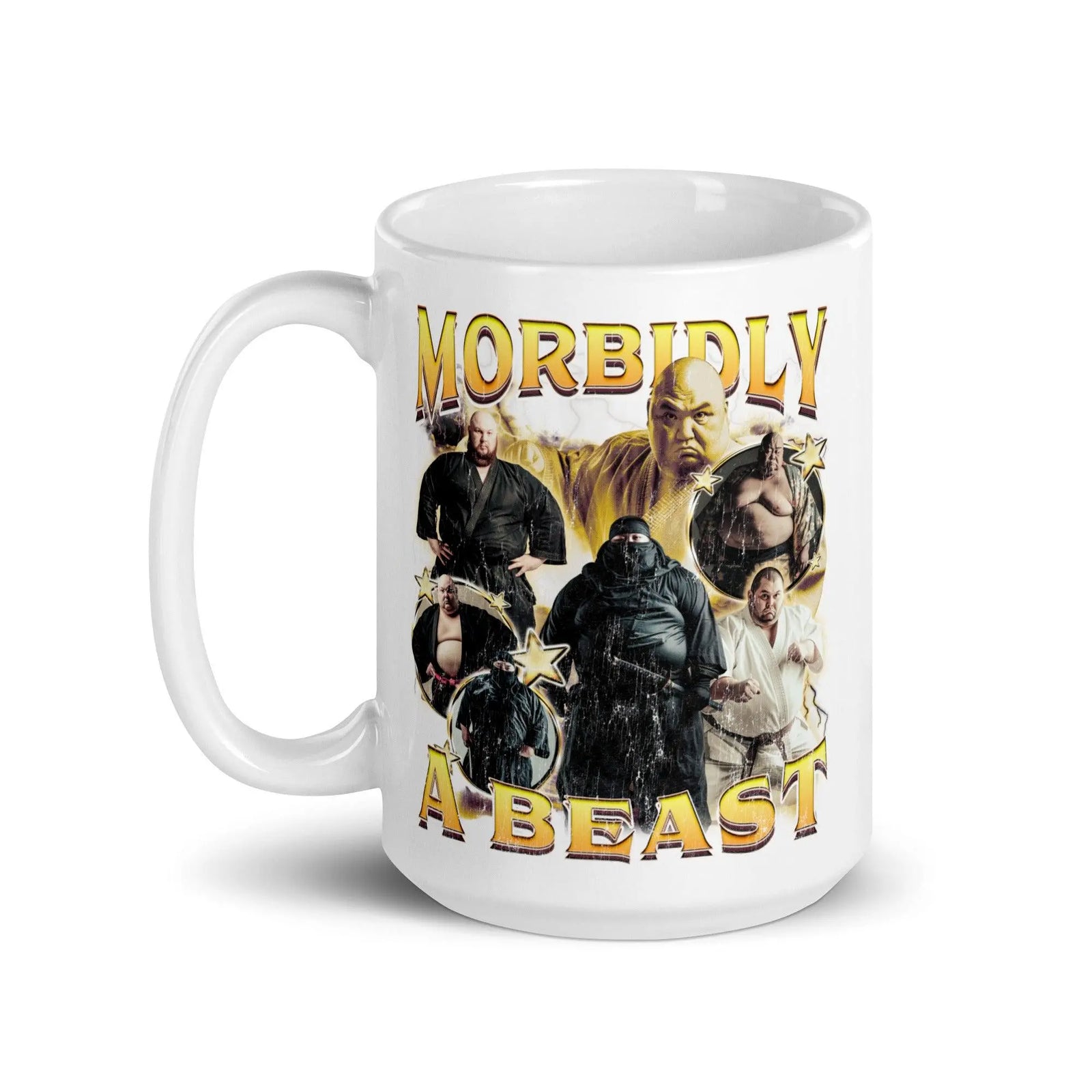 Morbidly a Beast White glossy mug - Orbital Clothing