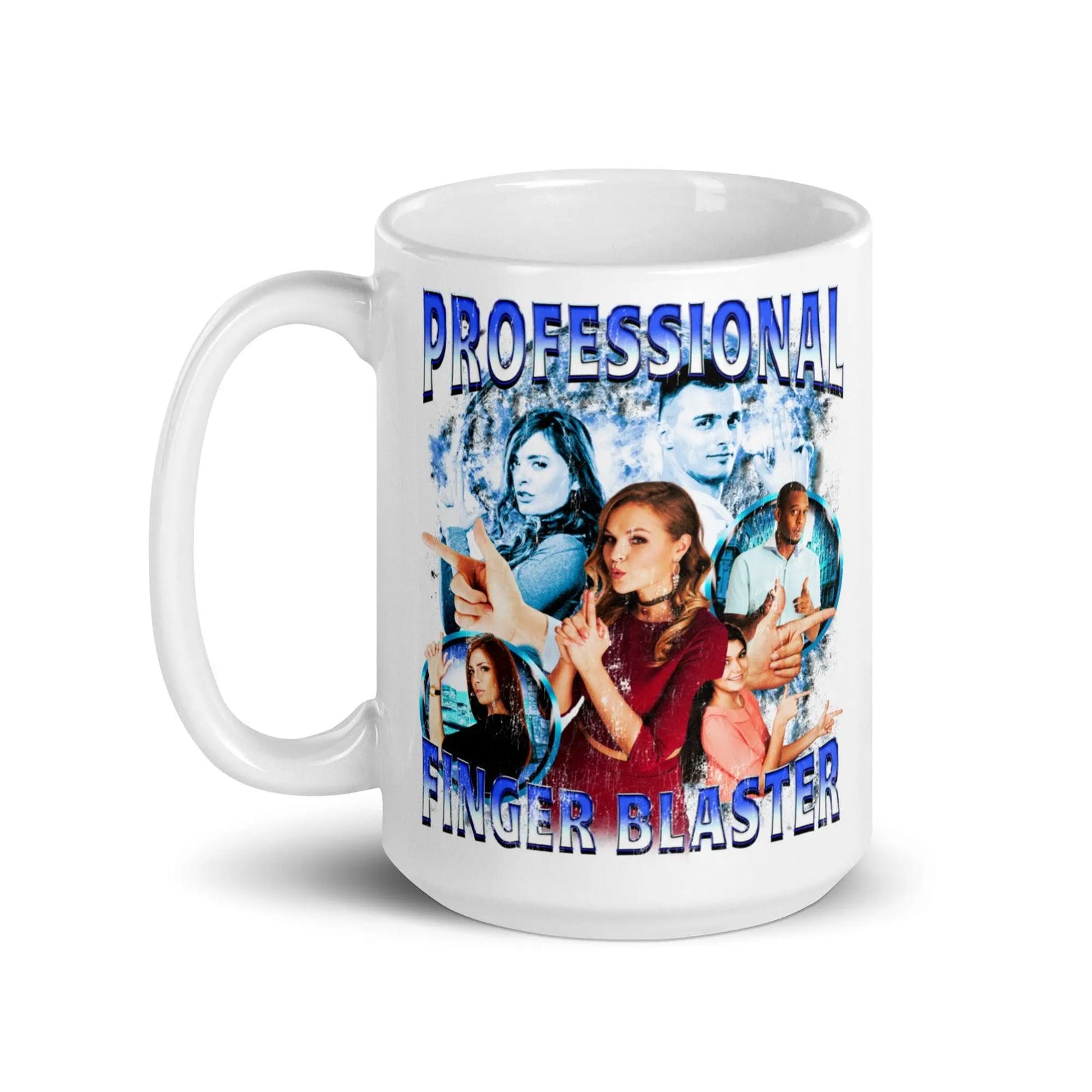 Professional Finger Blaster White glossy mug - Orbital Clothing