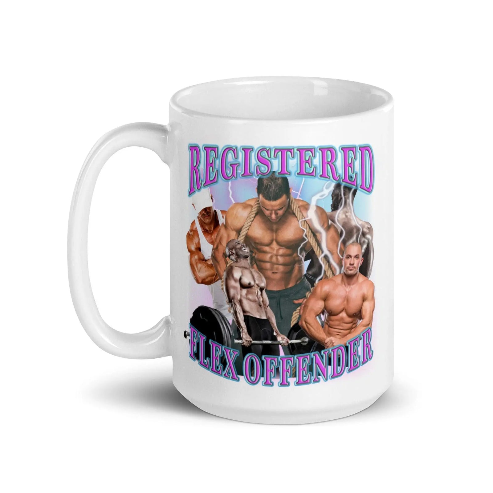 Registered Flex Offender White glossy mug - Orbital Clothing