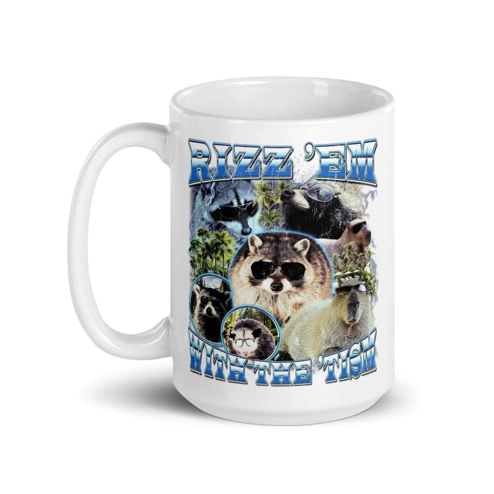 Rizz 'em with the 'tism White glossy mug - Orbital Clothing