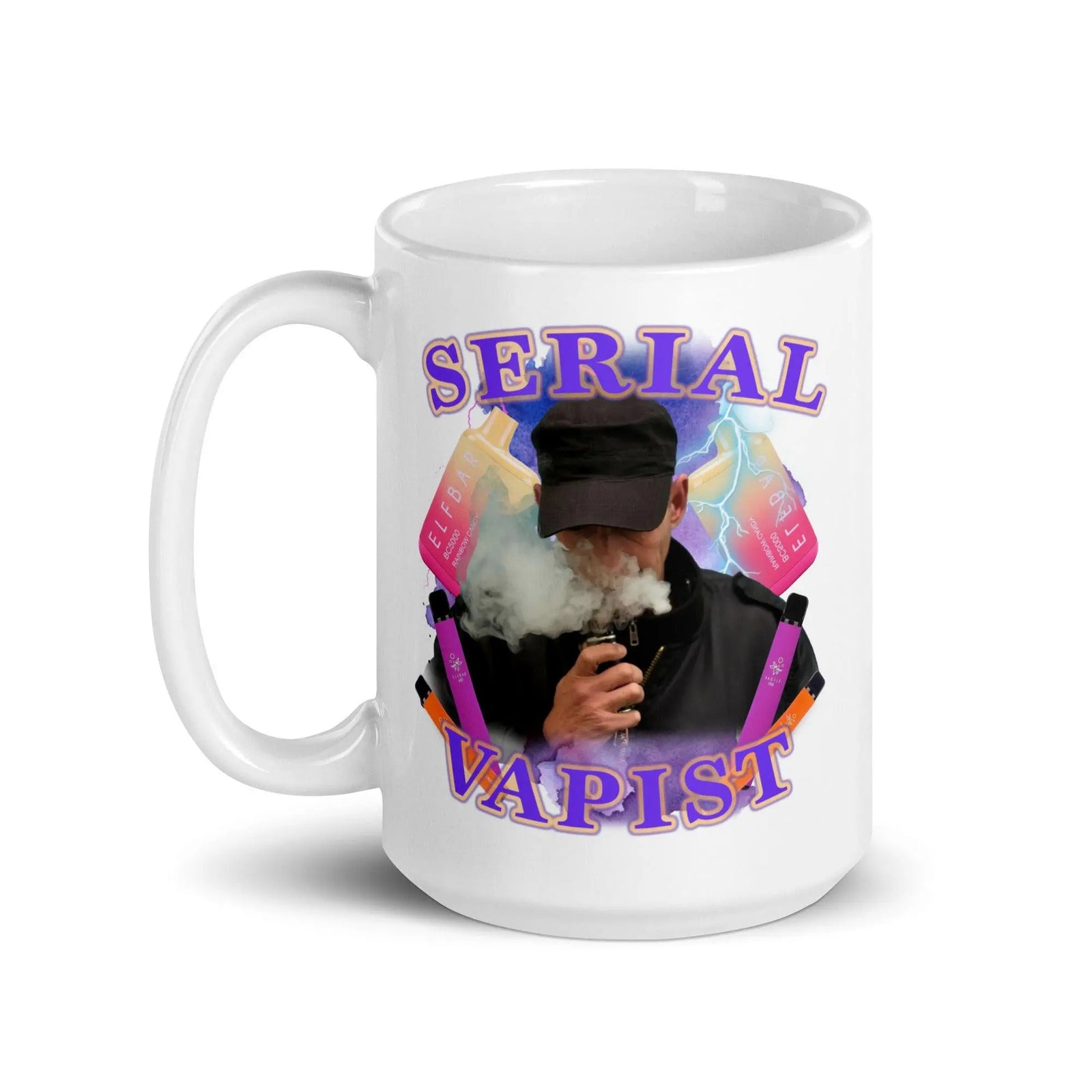 Serial Vapist White glossy mug - Orbital Clothing