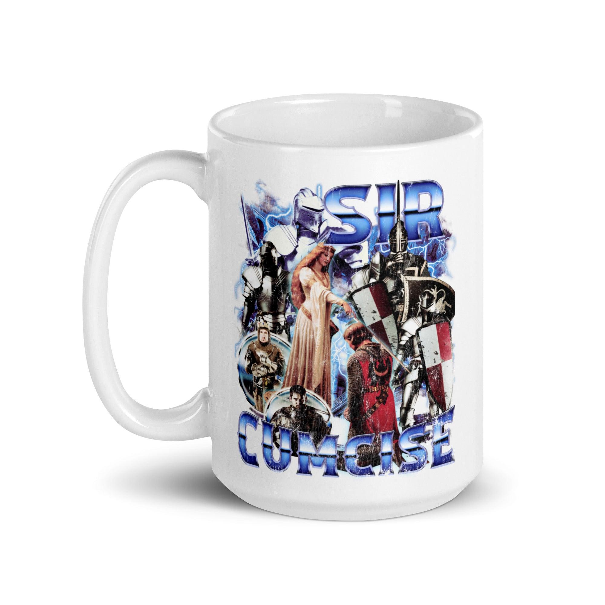 Sir Cumcise White glossy mug - Orbital Clothing