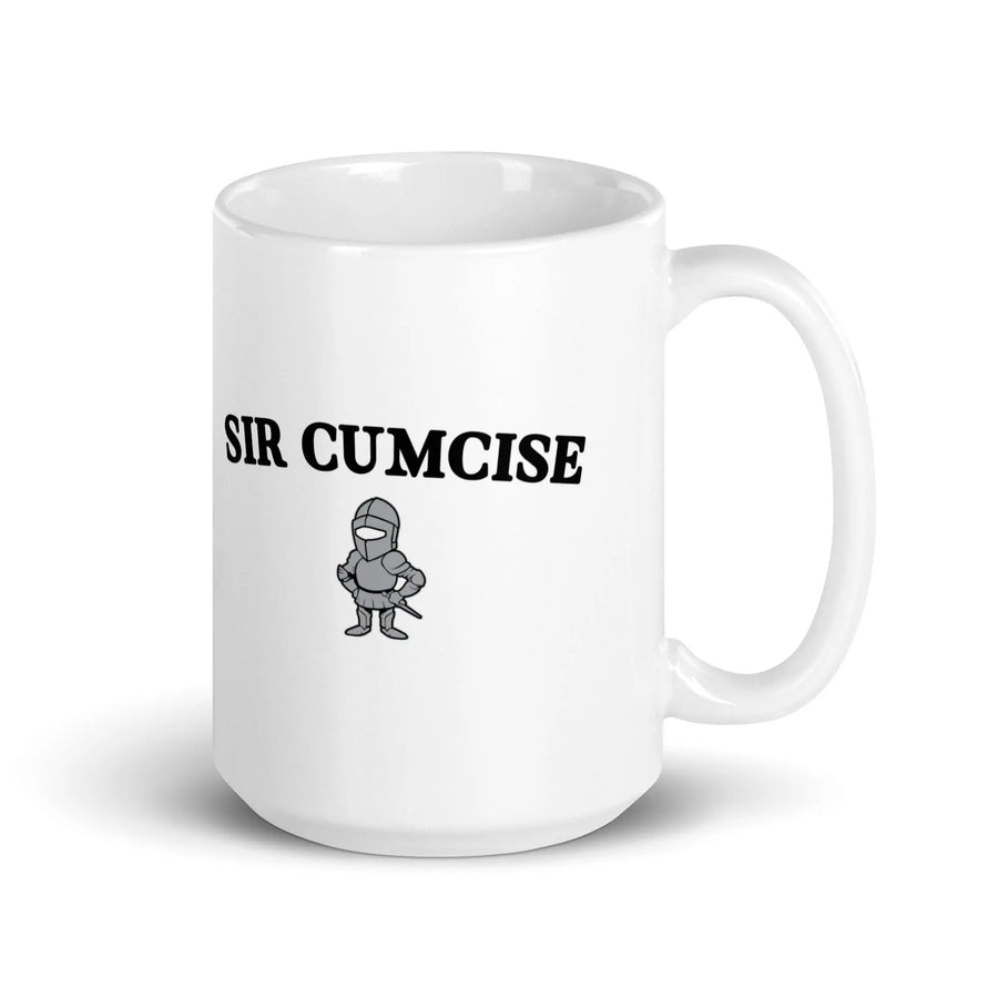 Sir Cumcise White glossy mug - Orbital Clothing