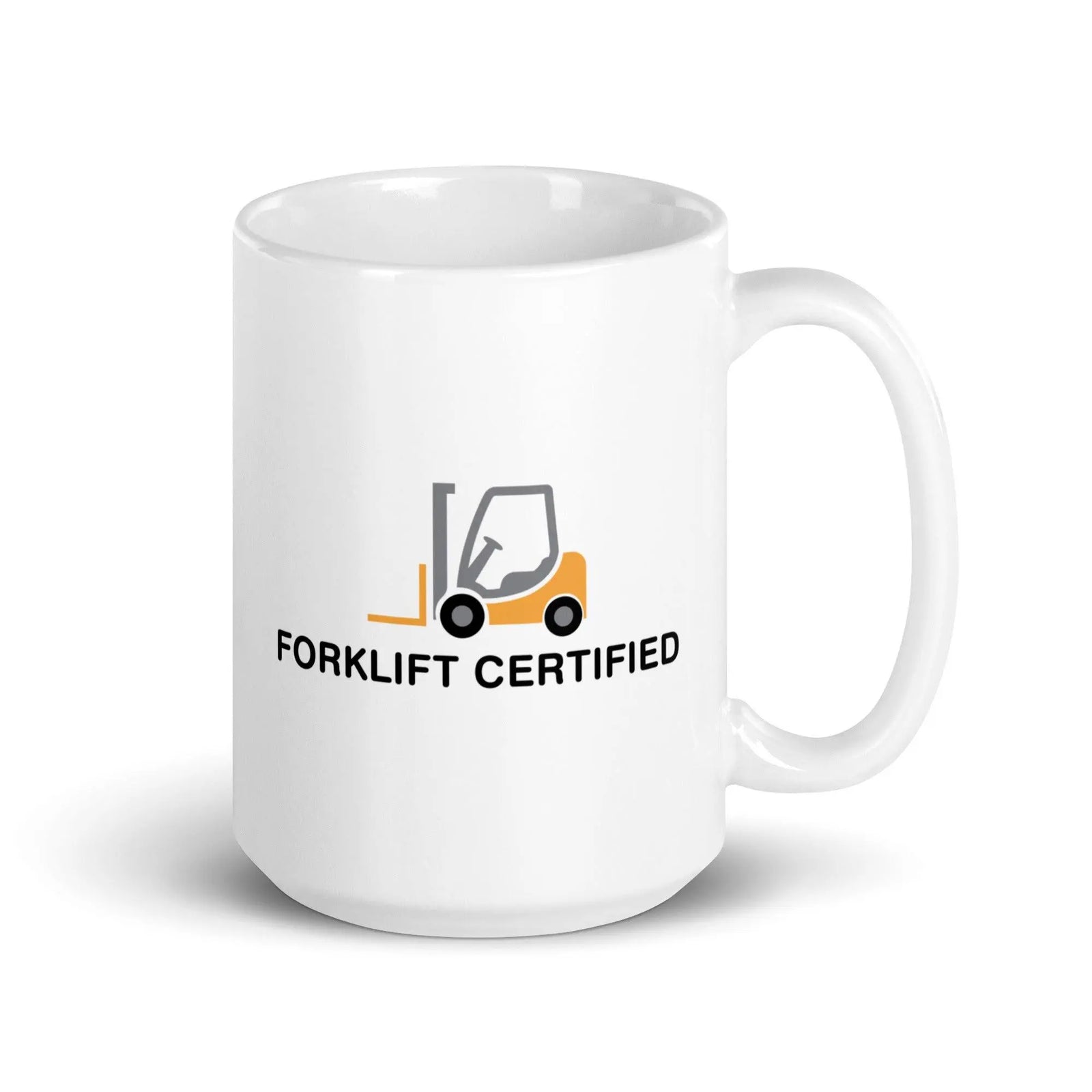 Forklift Certified White glossy mug - Orbital Clothing