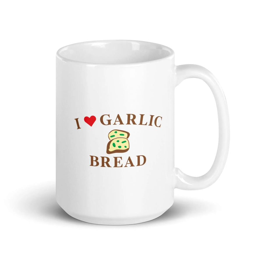 I Love Garlic Bread White glossy mug - Orbital Clothing