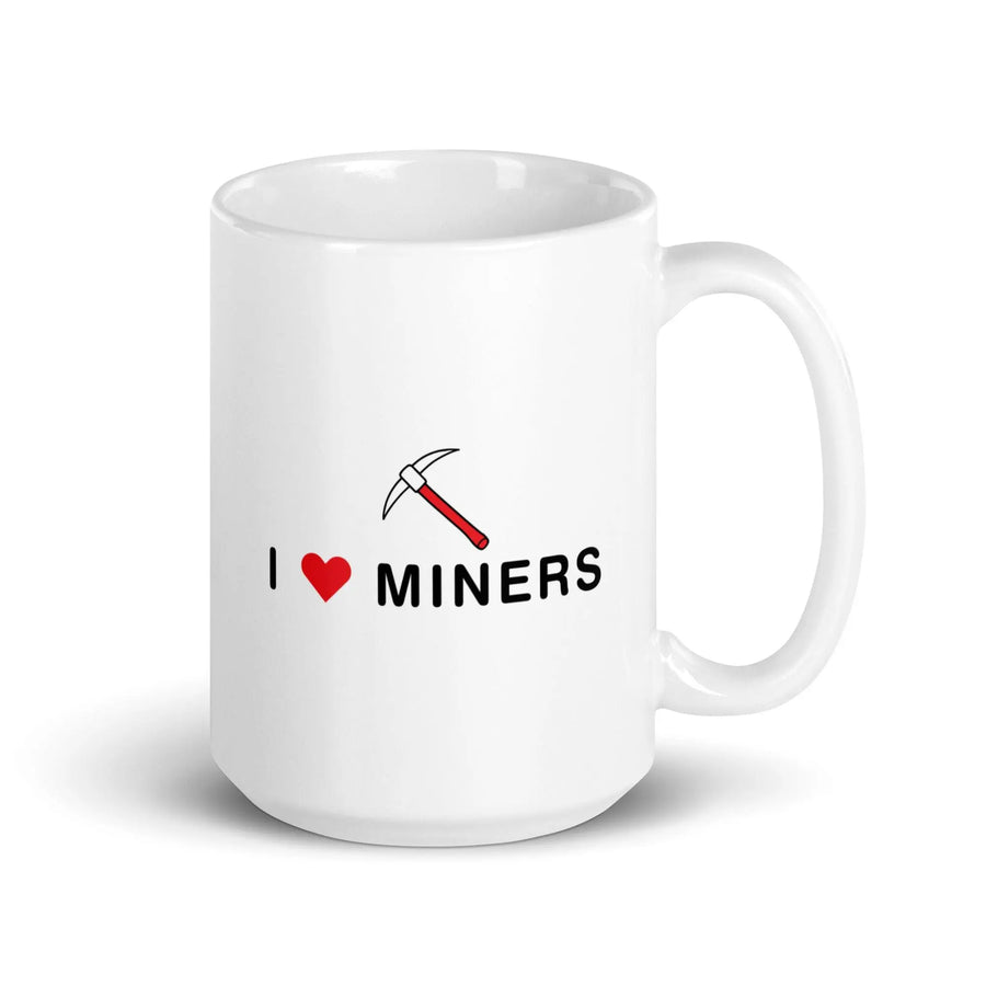 I love Miners White glossy mug - Orbital Clothing