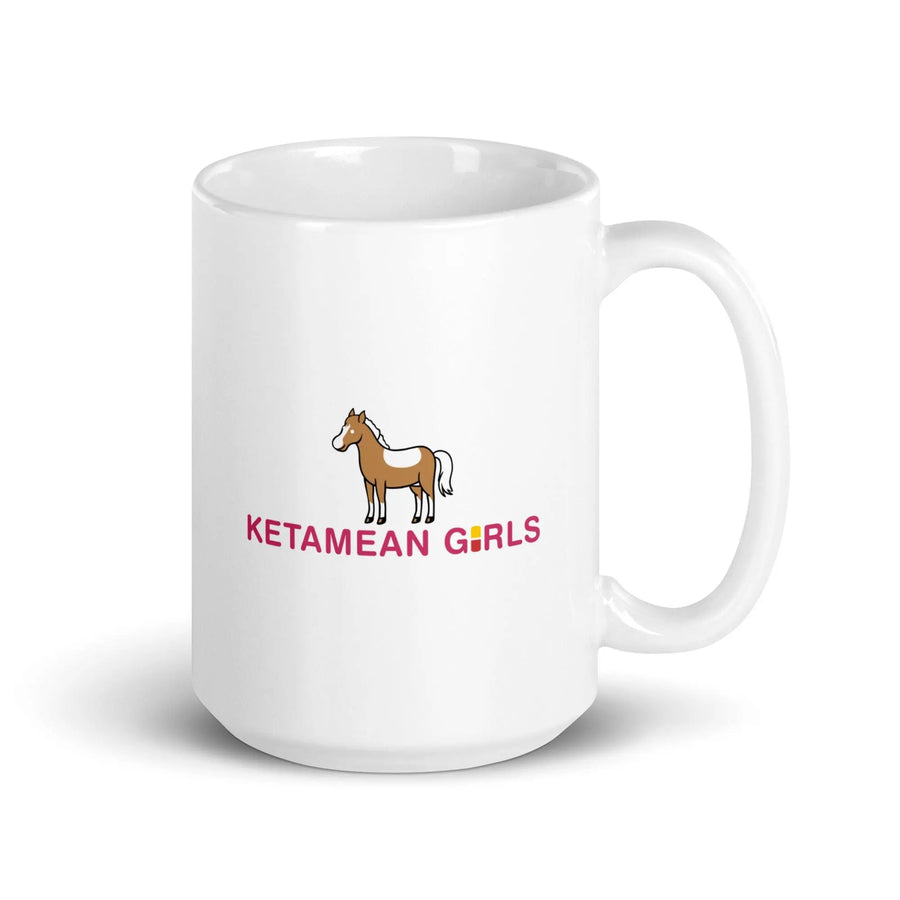 Ketamean Girls White glossy mug - Orbital Clothing
