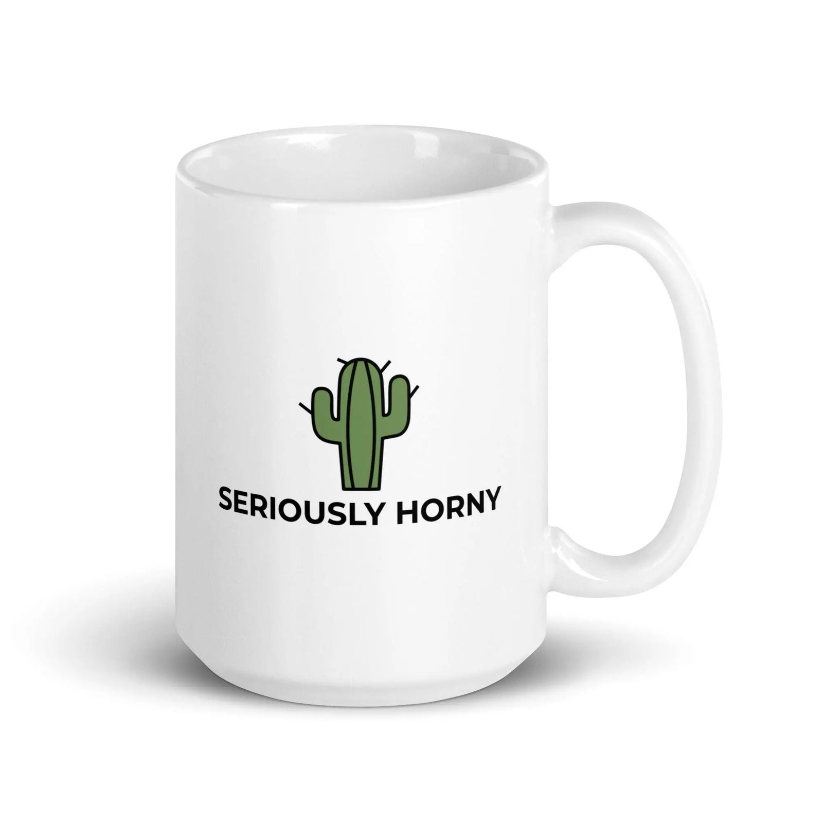 Seriously Horny White glossy mug - Orbital Clothing