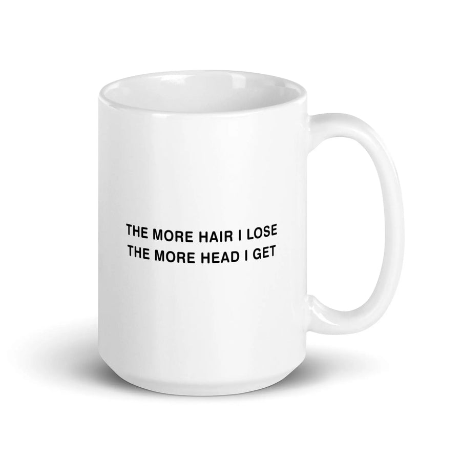 The More Hair I Lose The More Head I Get White glossy mug - Orbital Clothing