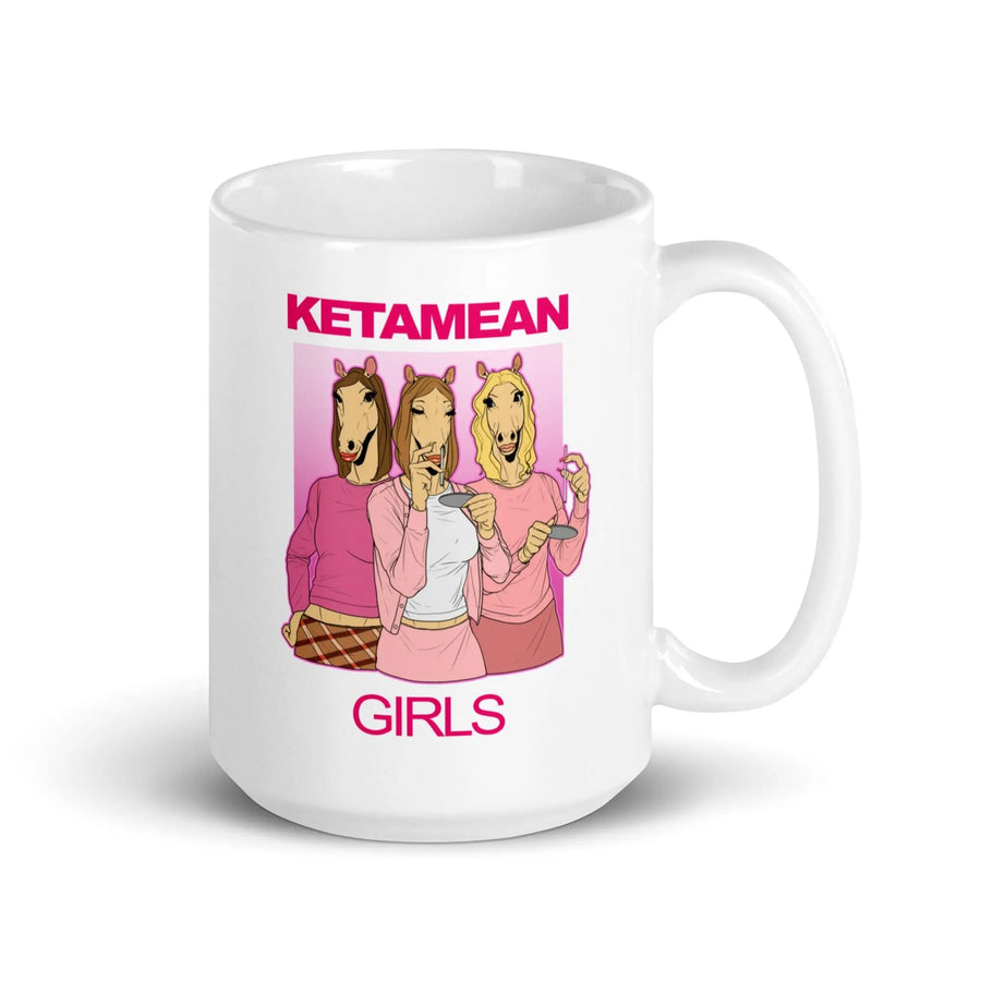 Ketamean Girls White glossy mug - Orbital Clothing