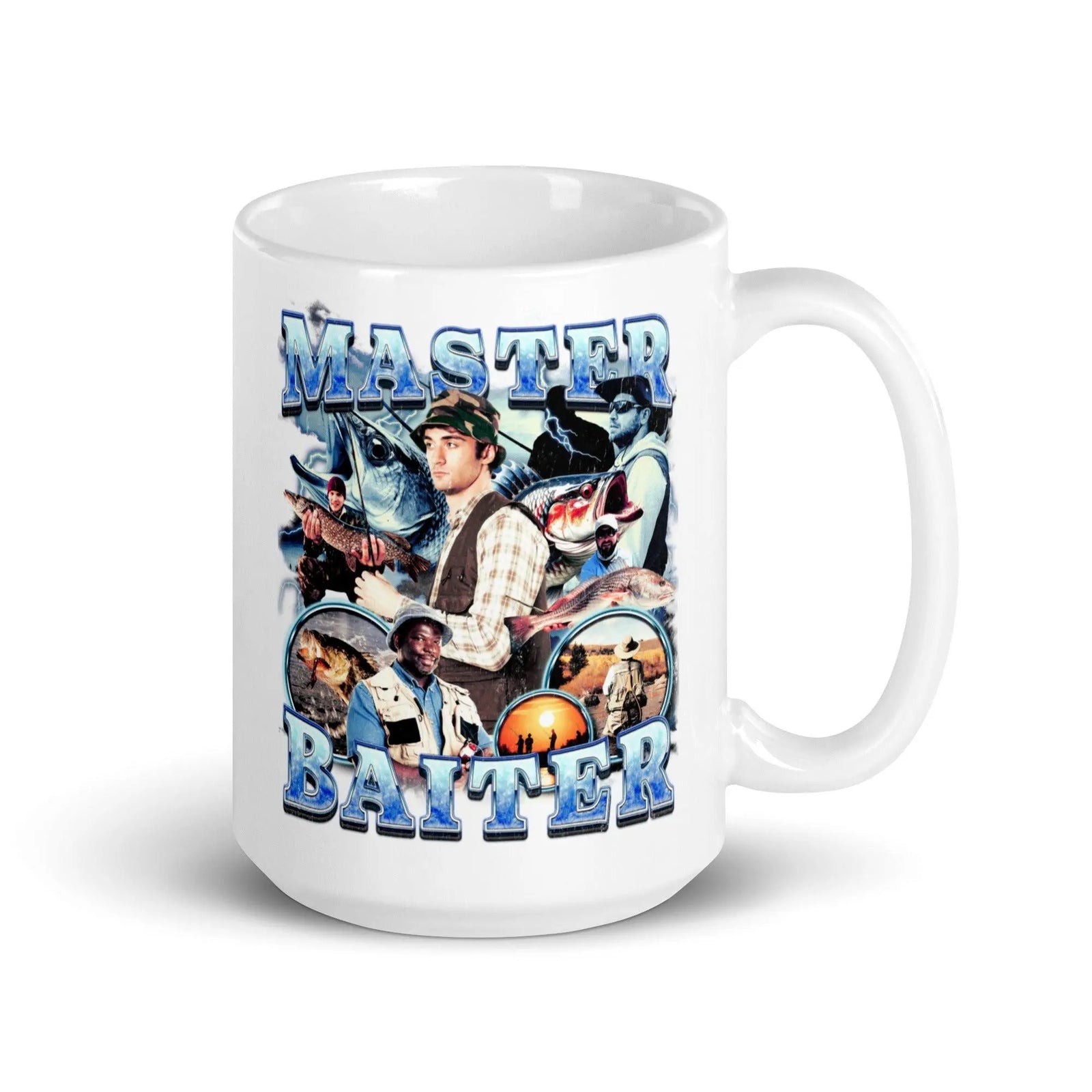 Master Baiter White glossy mug - Orbital Clothing