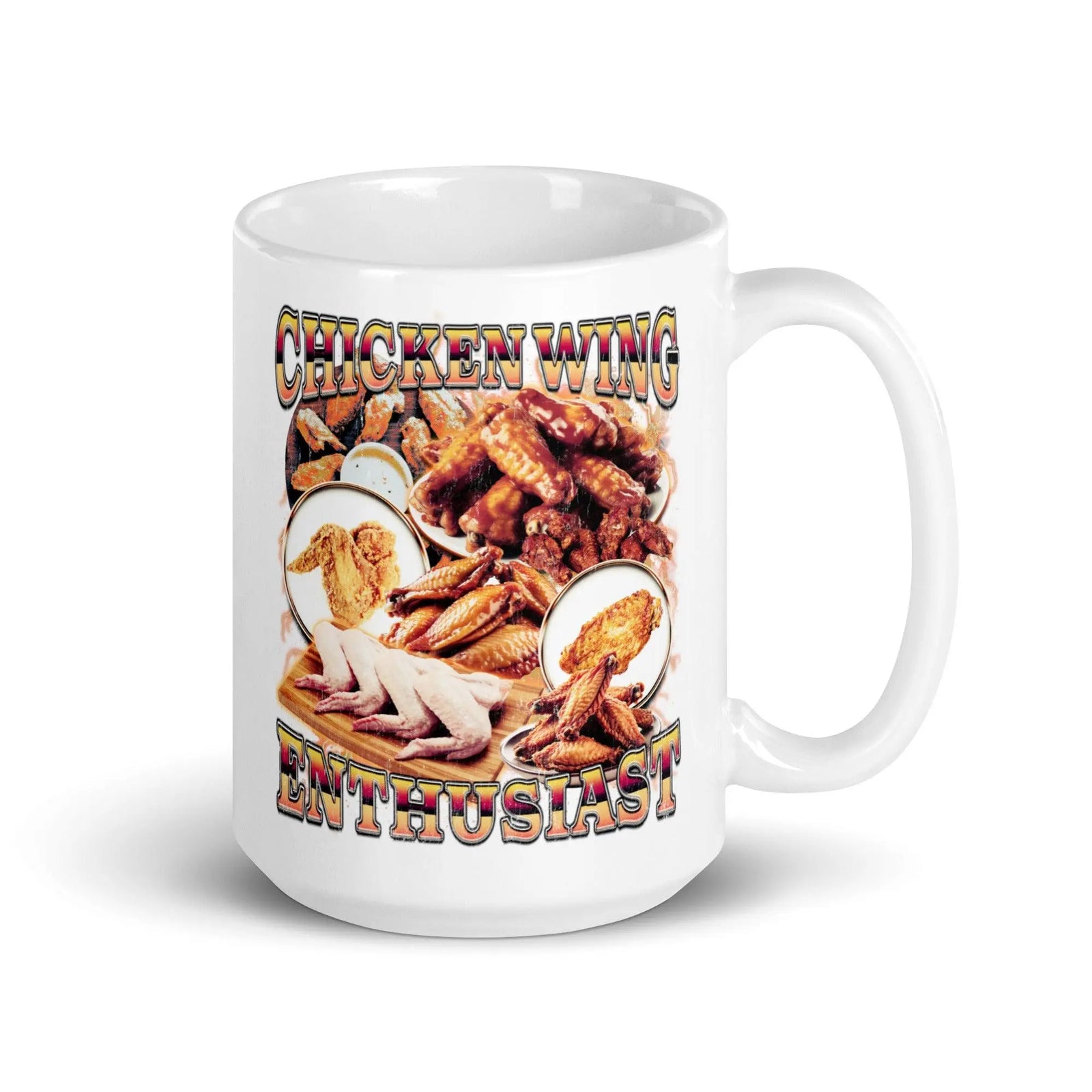 Chicken-Wing-Enthusiast White glossy mug - Orbital Clothing
