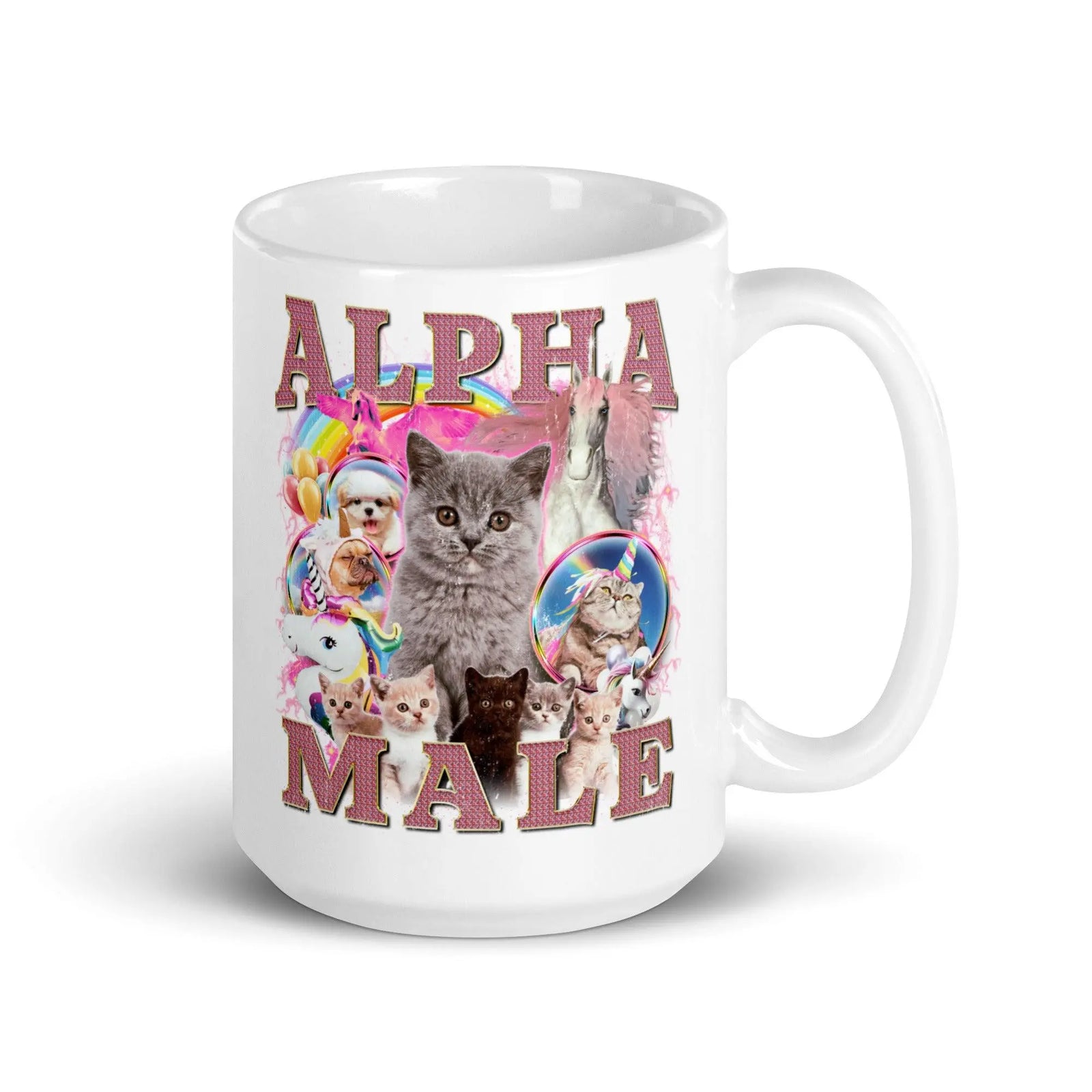 Alpha Male White glossy mug - Orbital Clothing