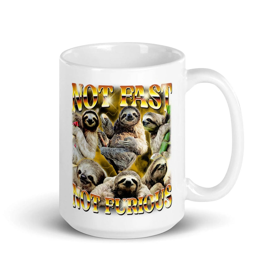 Not Fast Not Furious White glossy mug - Orbital Clothing