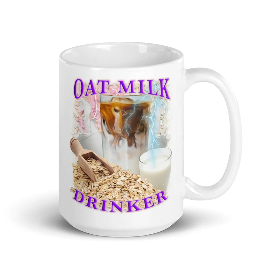 Oat Milk Drinker White glossy mug - Orbital Clothing
