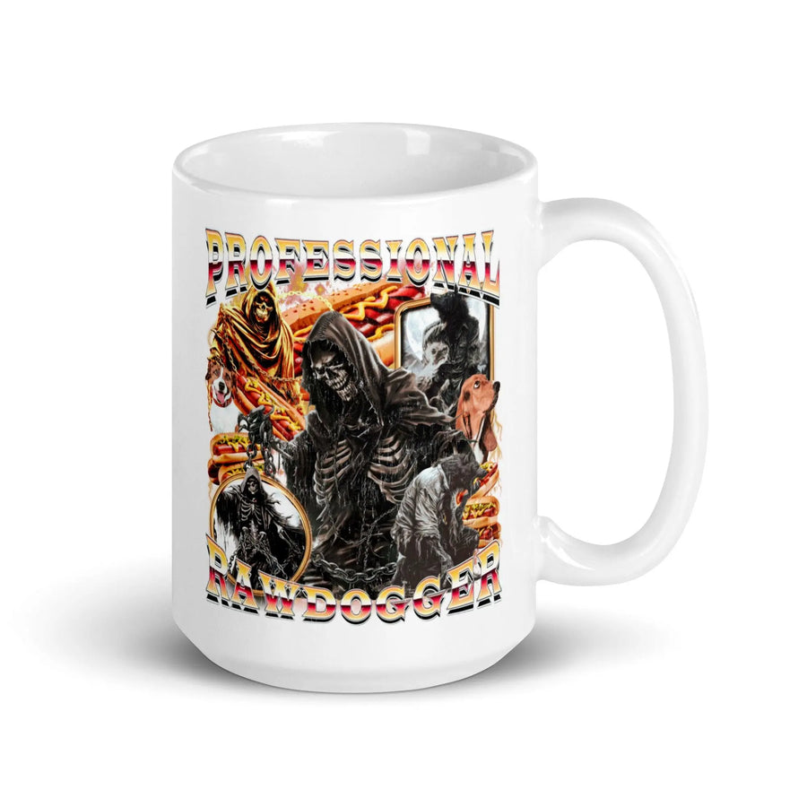 Professional Rawdogger White glossy mug - Orbital Clothing