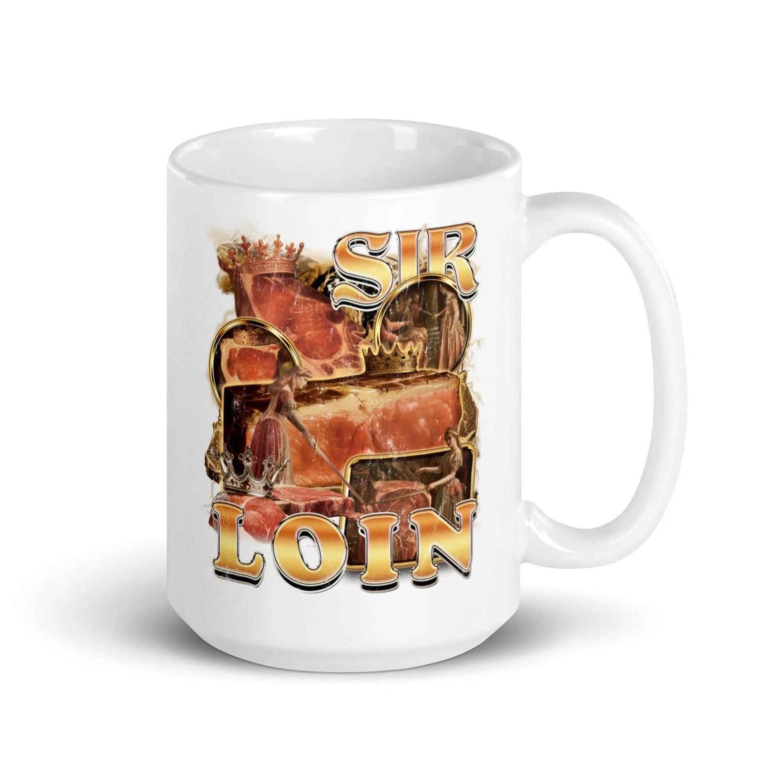 Sir Loin White glossy mug - Orbital Clothing
