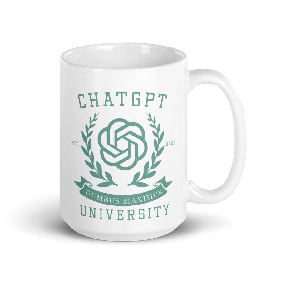 Chat GPT University White glossy mug - Orbital Clothing