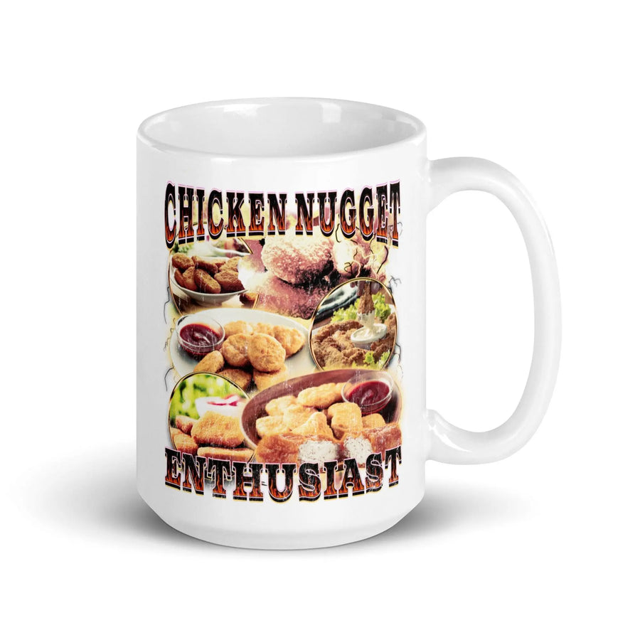 Chicken Nugget Enthusiast White glossy mug - Orbital Clothing