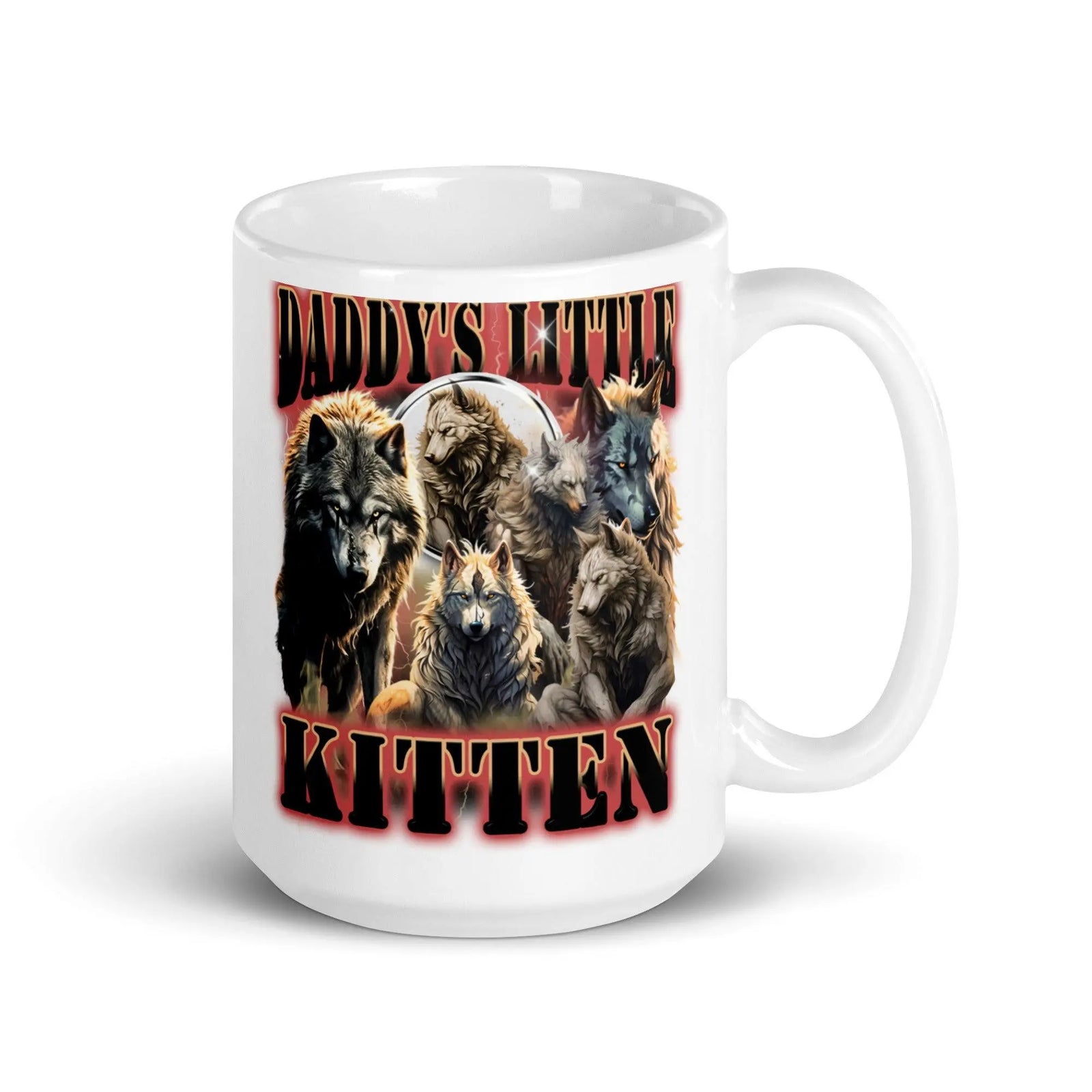 Daddy's Little Kitten White glossy mug - Orbital Clothing