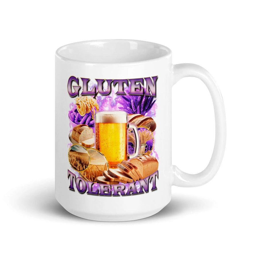 Gluten Tolerant White glossy mug - Orbital Clothing