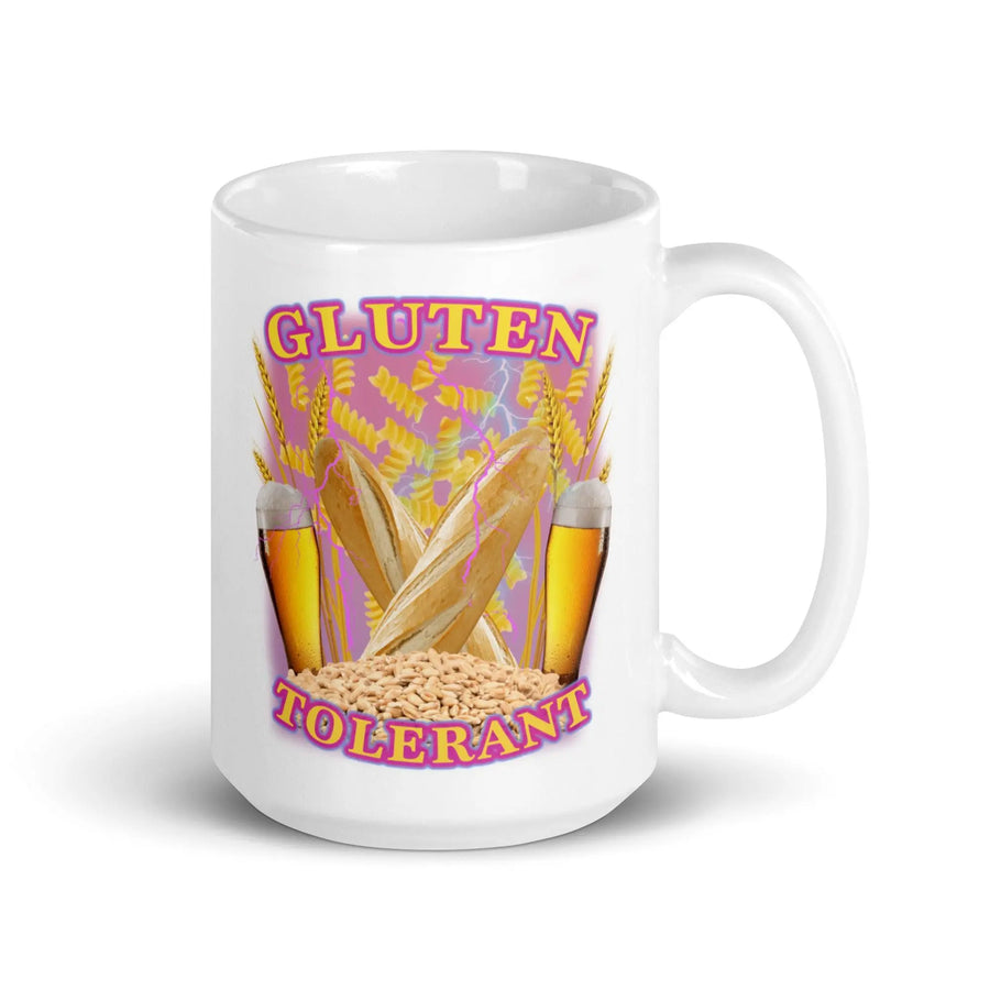 Gluten Tolerant White glossy mug - Orbital Clothing