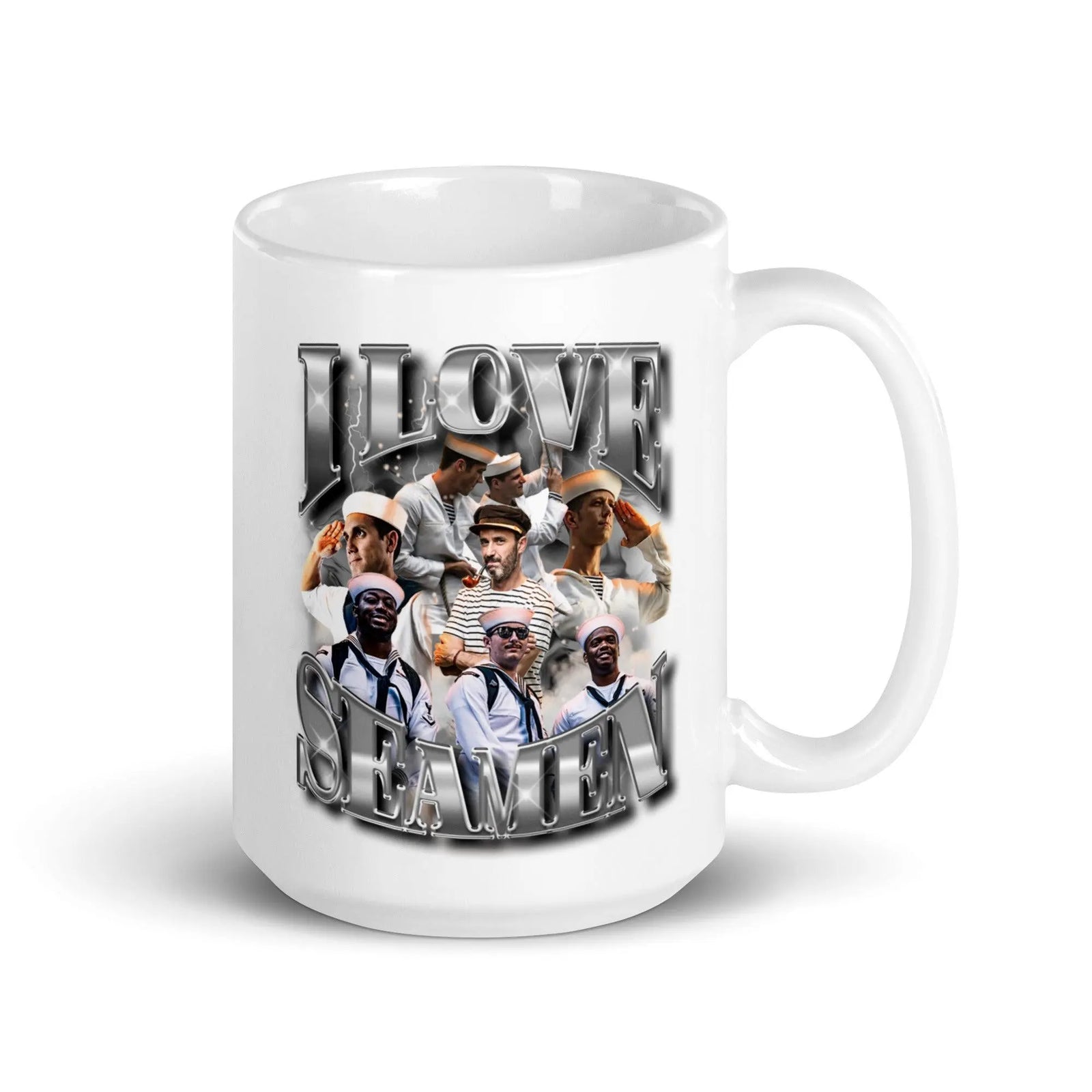 I Love Seamen White glossy mug - Orbital Clothing
