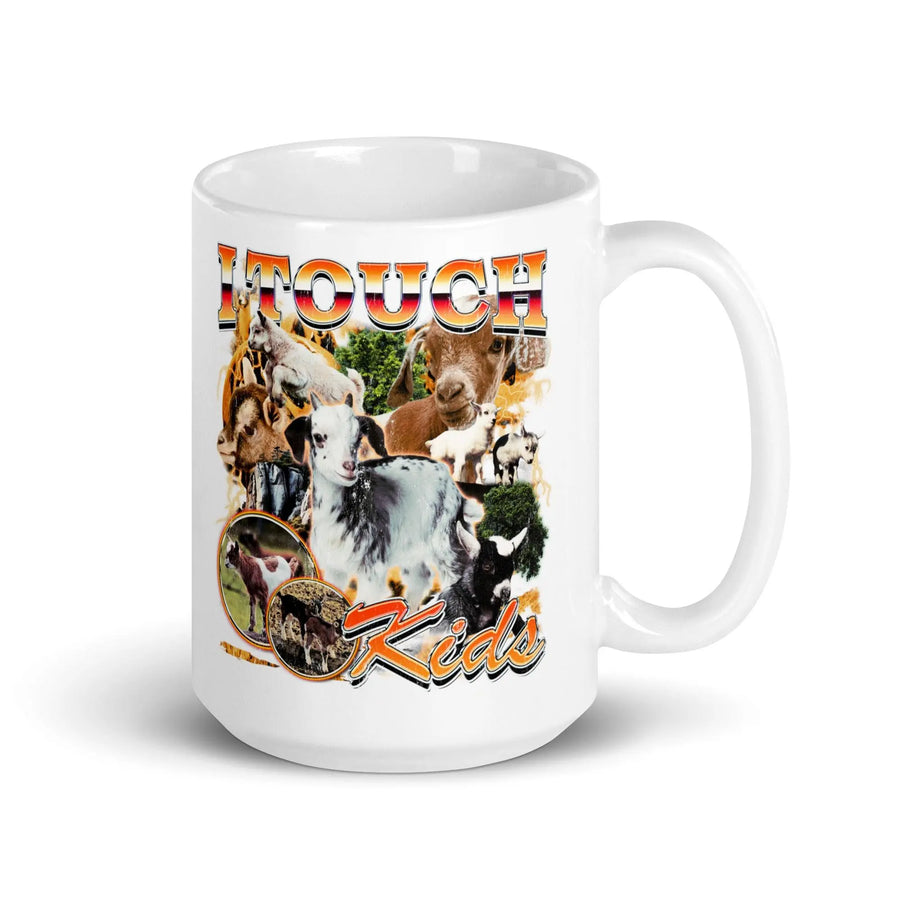 I Touch Kids White glossy mug - Orbital Clothing