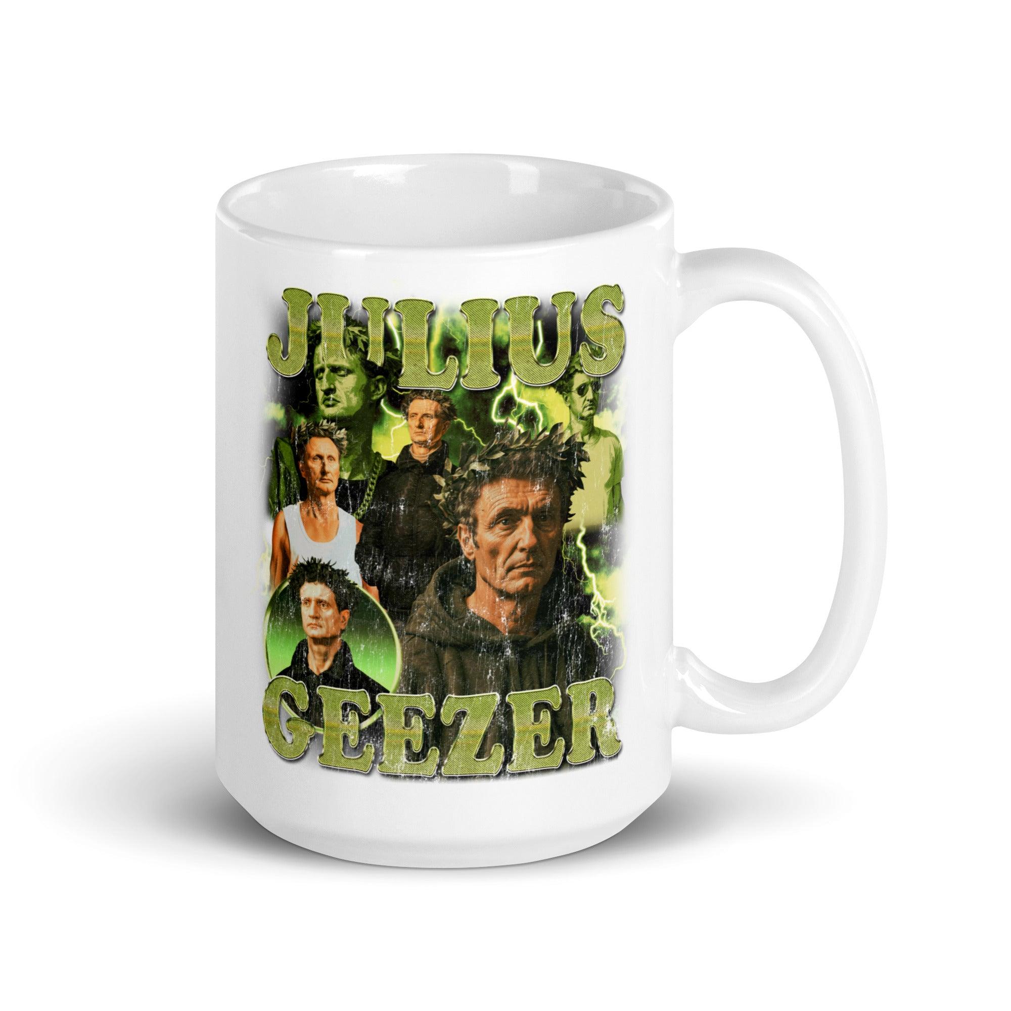Julius Geezer White glossy mug - Orbital Clothing