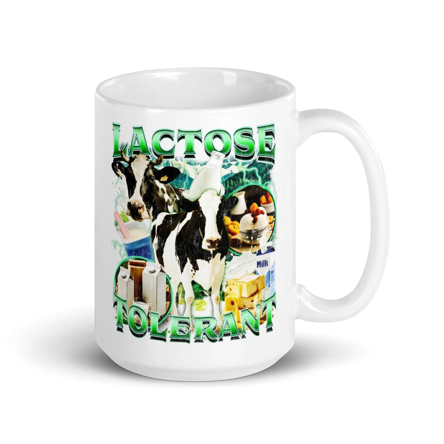 Lactose Tolerant White glossy mug - Orbital Clothing