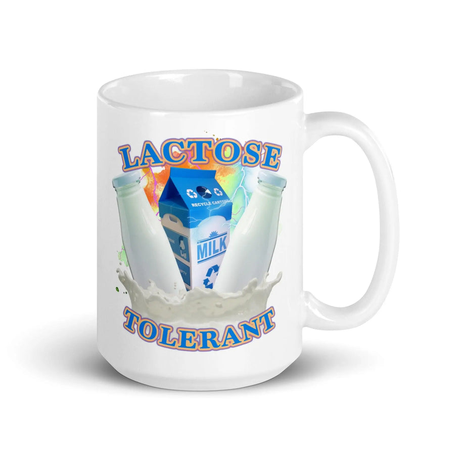 Lactose Tolerant White glossy mug - Orbital Clothing