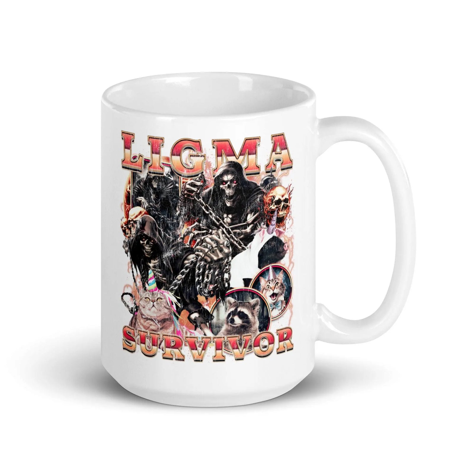 Ligma Survivor White glossy mug - Orbital Clothing
