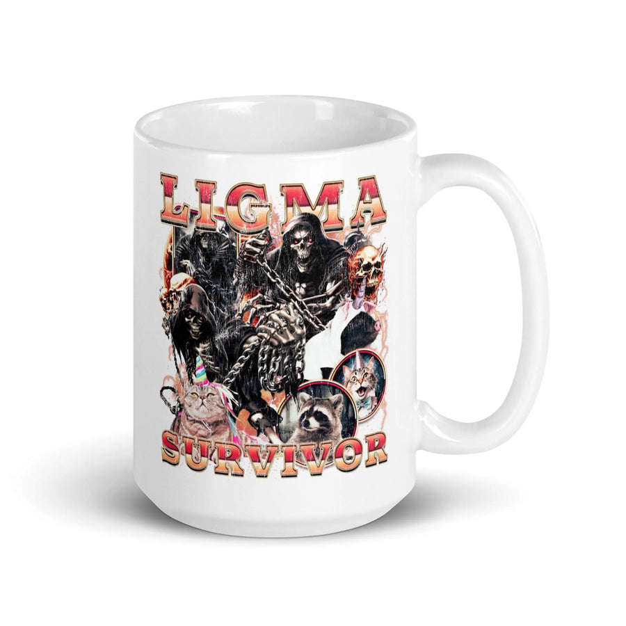 Ligma Survivor White glossy mug - Orbital Clothing