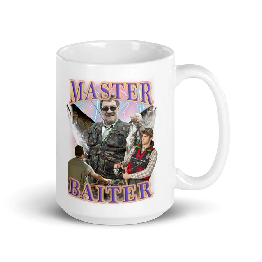 Master Baiter White glossy mug - Orbital Clothing