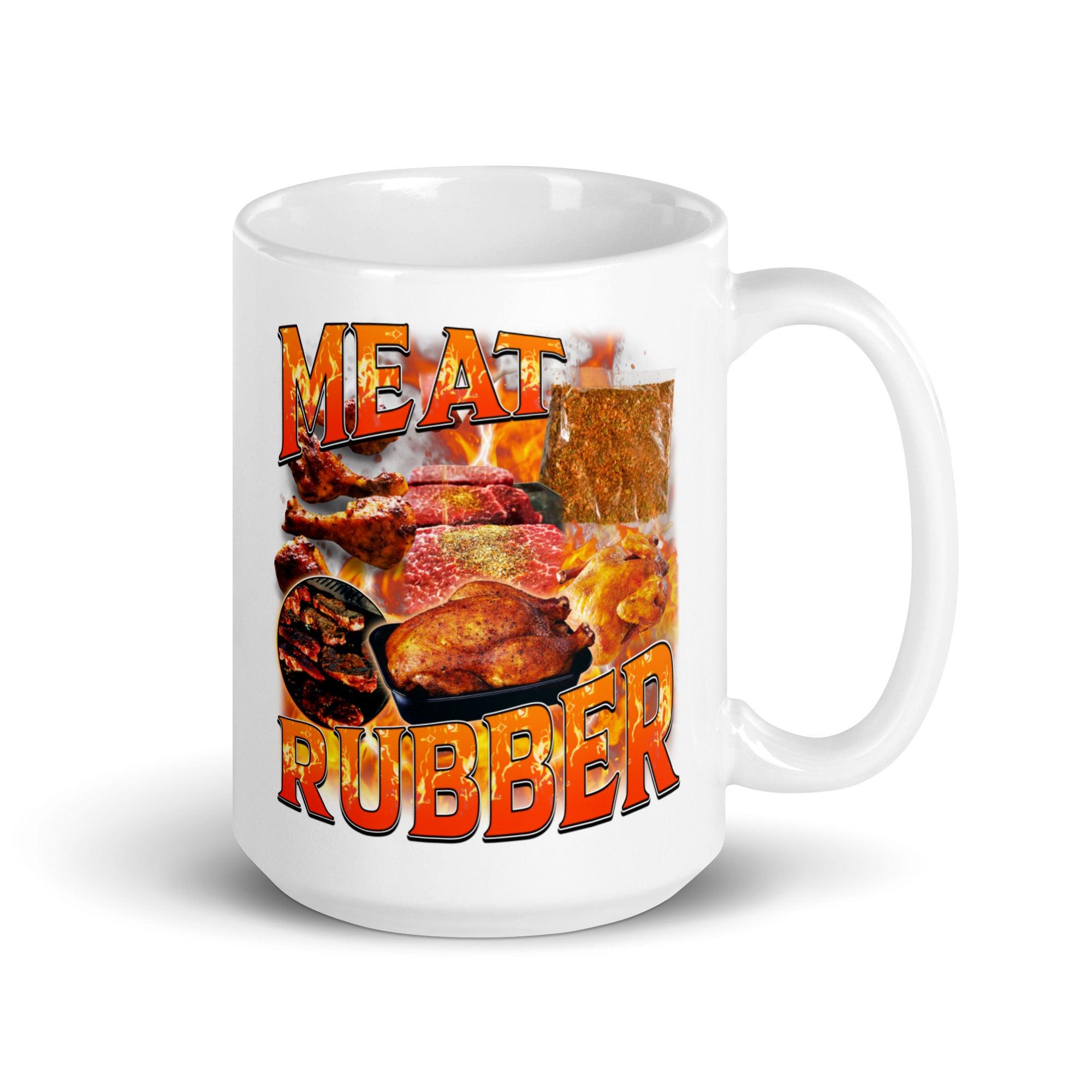 Meat Rubber White glossy mug - Orbital Clothing