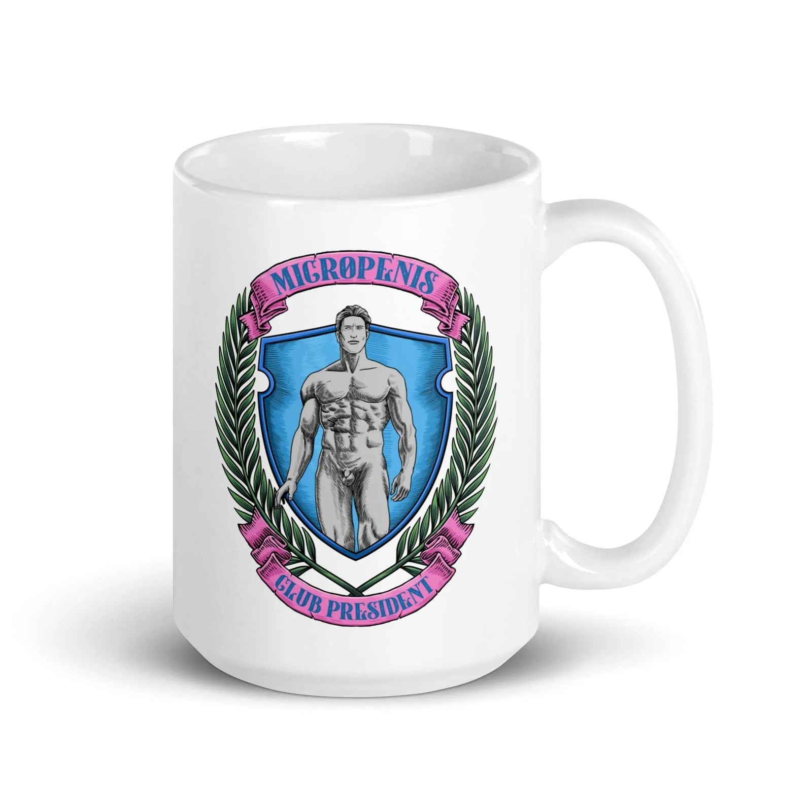 Micro Penis Club President White glossy mug - Orbital Clothing