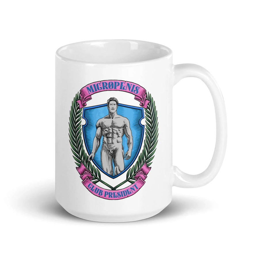 Micro Penis Club President White glossy mug - Orbital Clothing