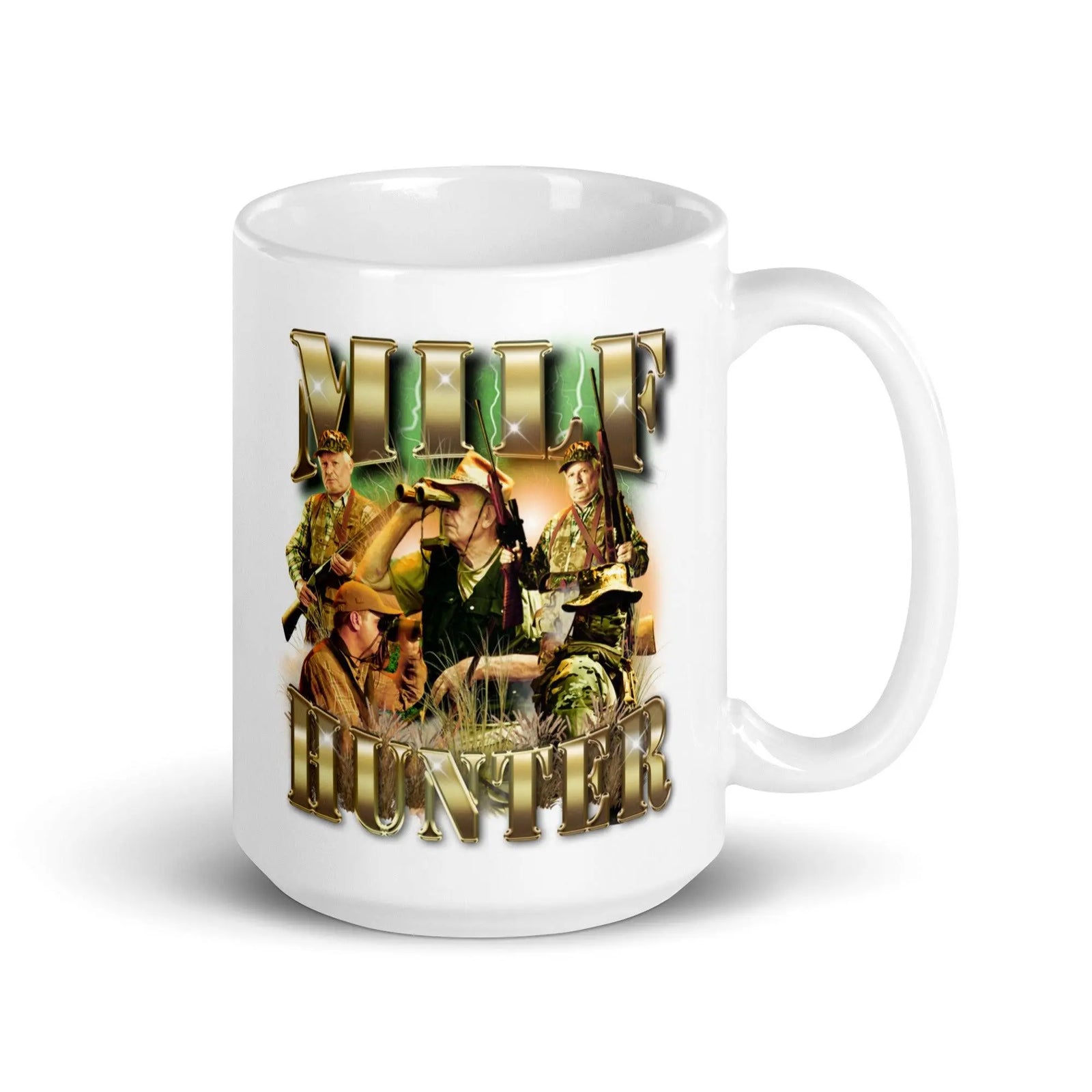 Milf Hunter White glossy mug - Orbital Clothing