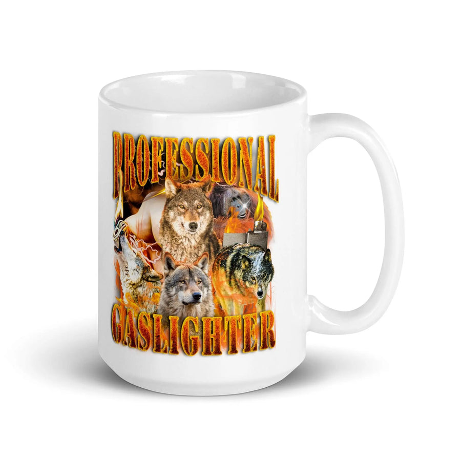 Professional Gaslighter White glossy mug - Orbital Clothing