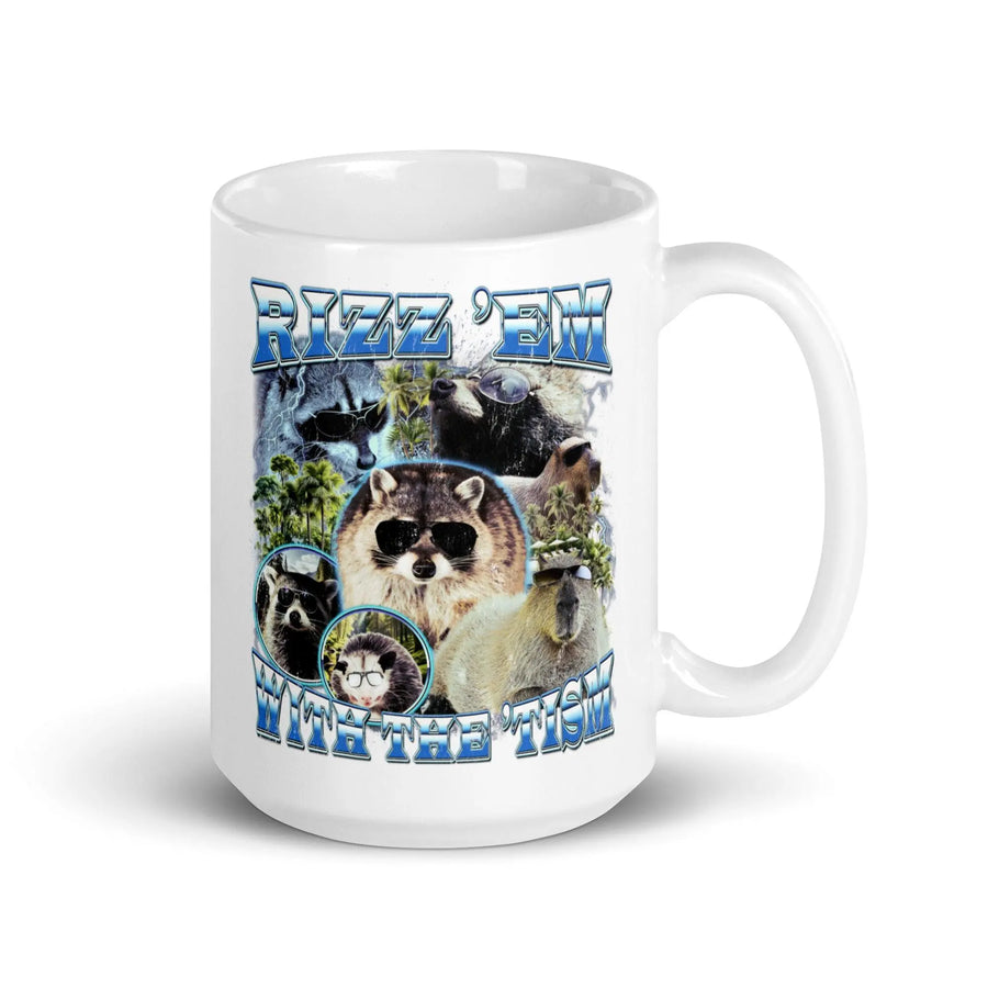 Rizz 'em with the 'tism White glossy mug - Orbital Clothing