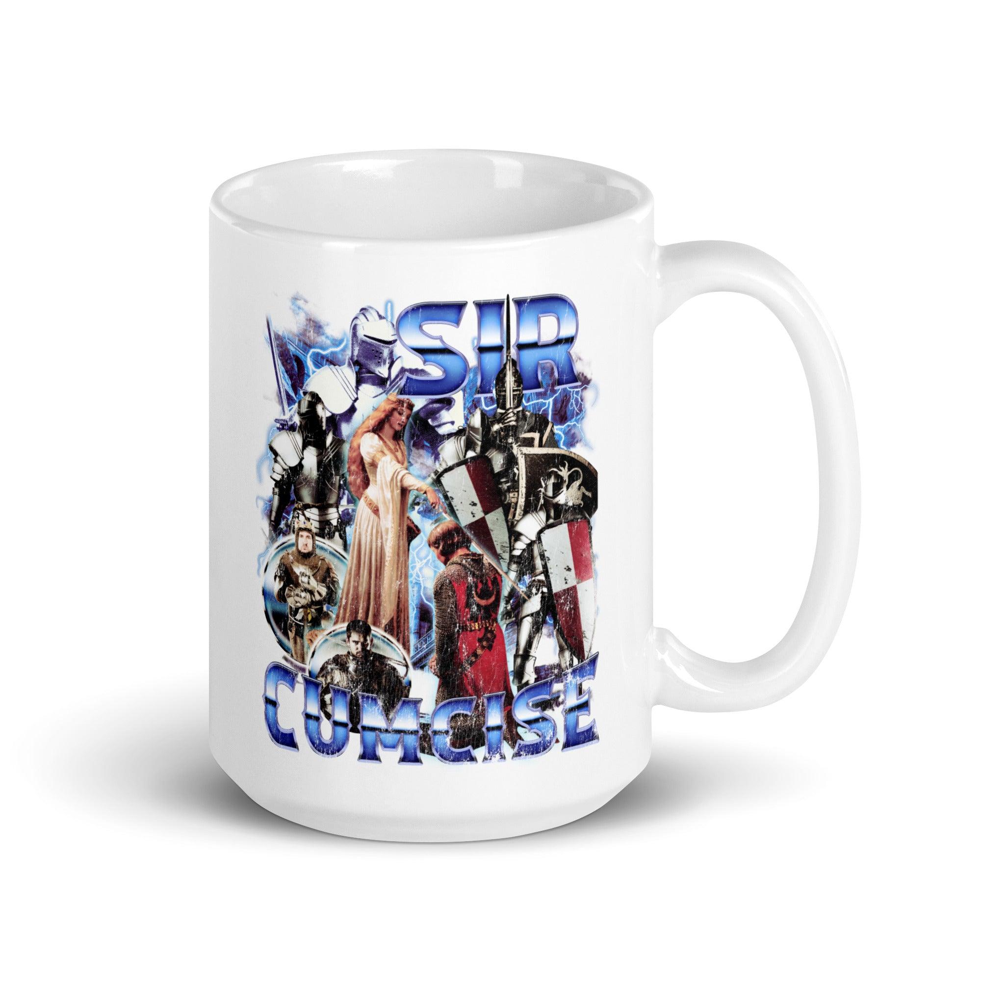 Sir Cumcise White glossy mug - Orbital Clothing