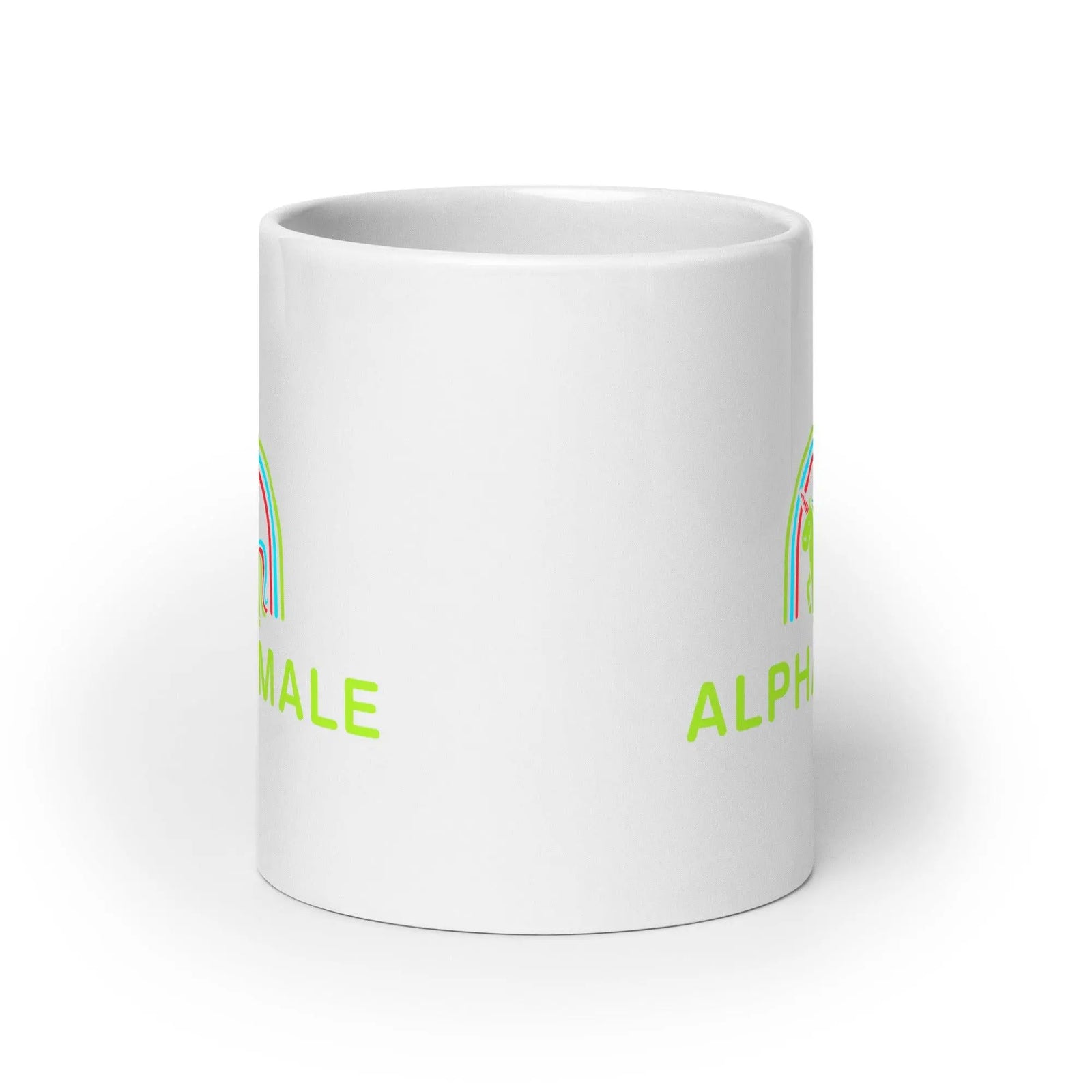 Alpha Male White glossy mug - Orbital Clothing